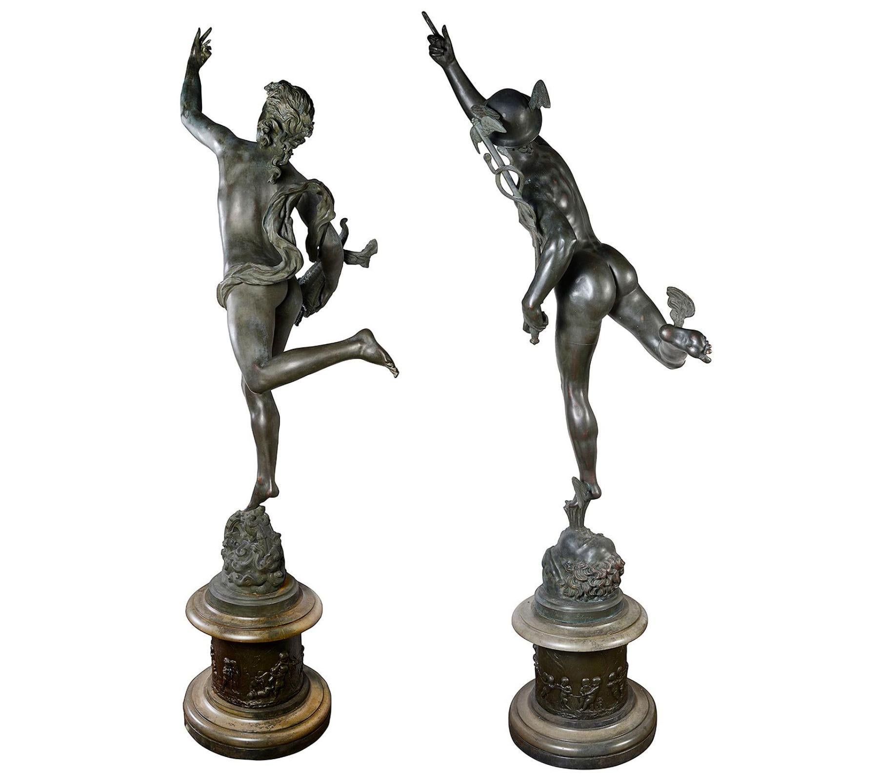Life size Mercury + Fortuna, 19th Century, after Falconi. For Sale 11