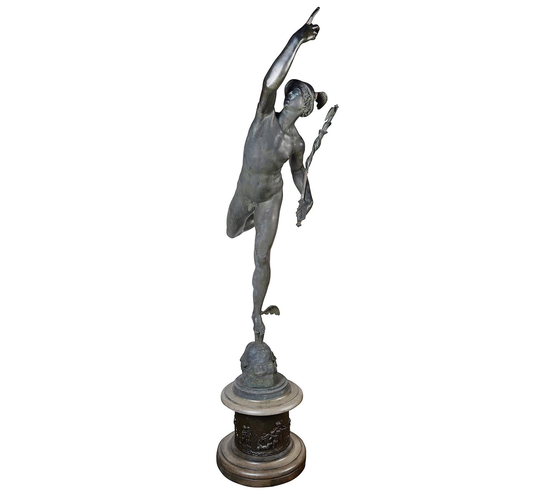 French Life size Mercury + Fortuna, 19th Century, after Falconi. For Sale