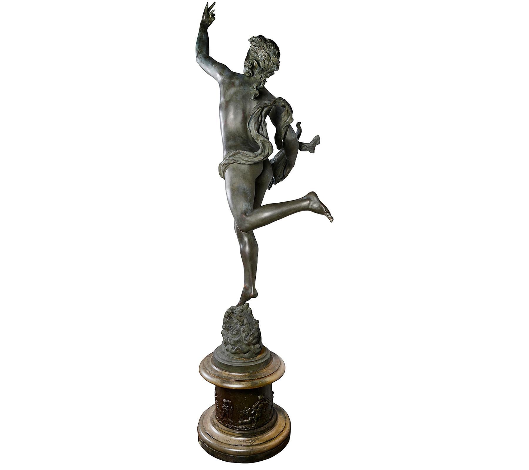 Life size Mercury + Fortuna, 19th Century, after Falconi. In Good Condition For Sale In Brighton, Sussex