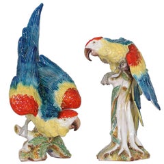 Life-Size Midcentury Italian Majolica Parrots