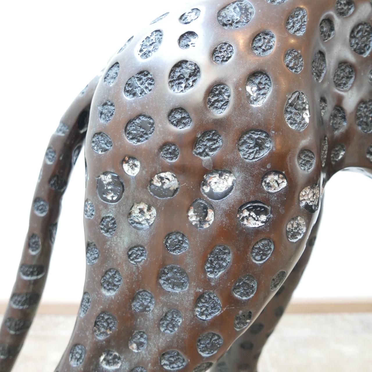 Life Size Midcentury Patinated Bronze Cheetah 2