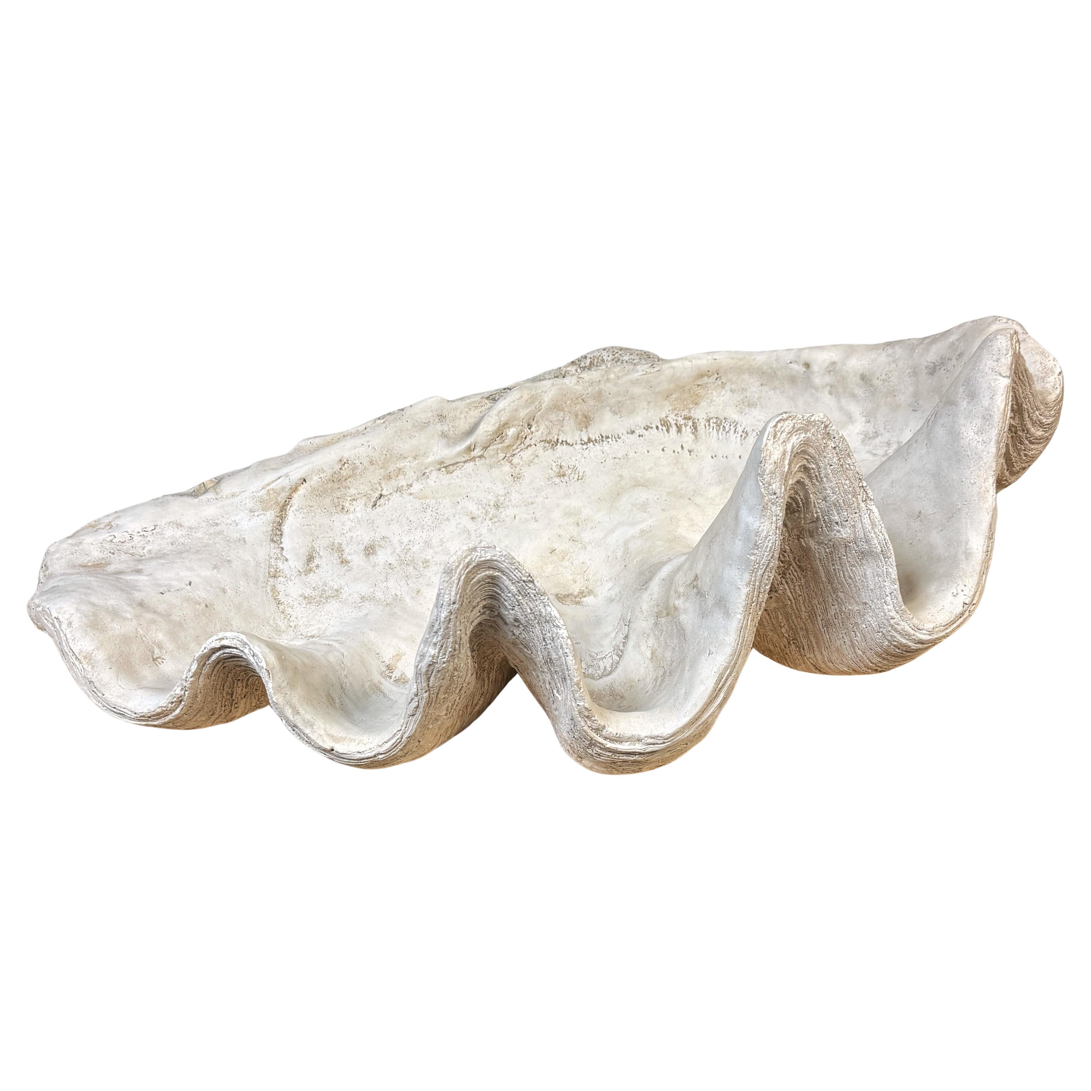 Coquille de palourde Gigas Tridacna en plâtre peint grandeur nature en vente