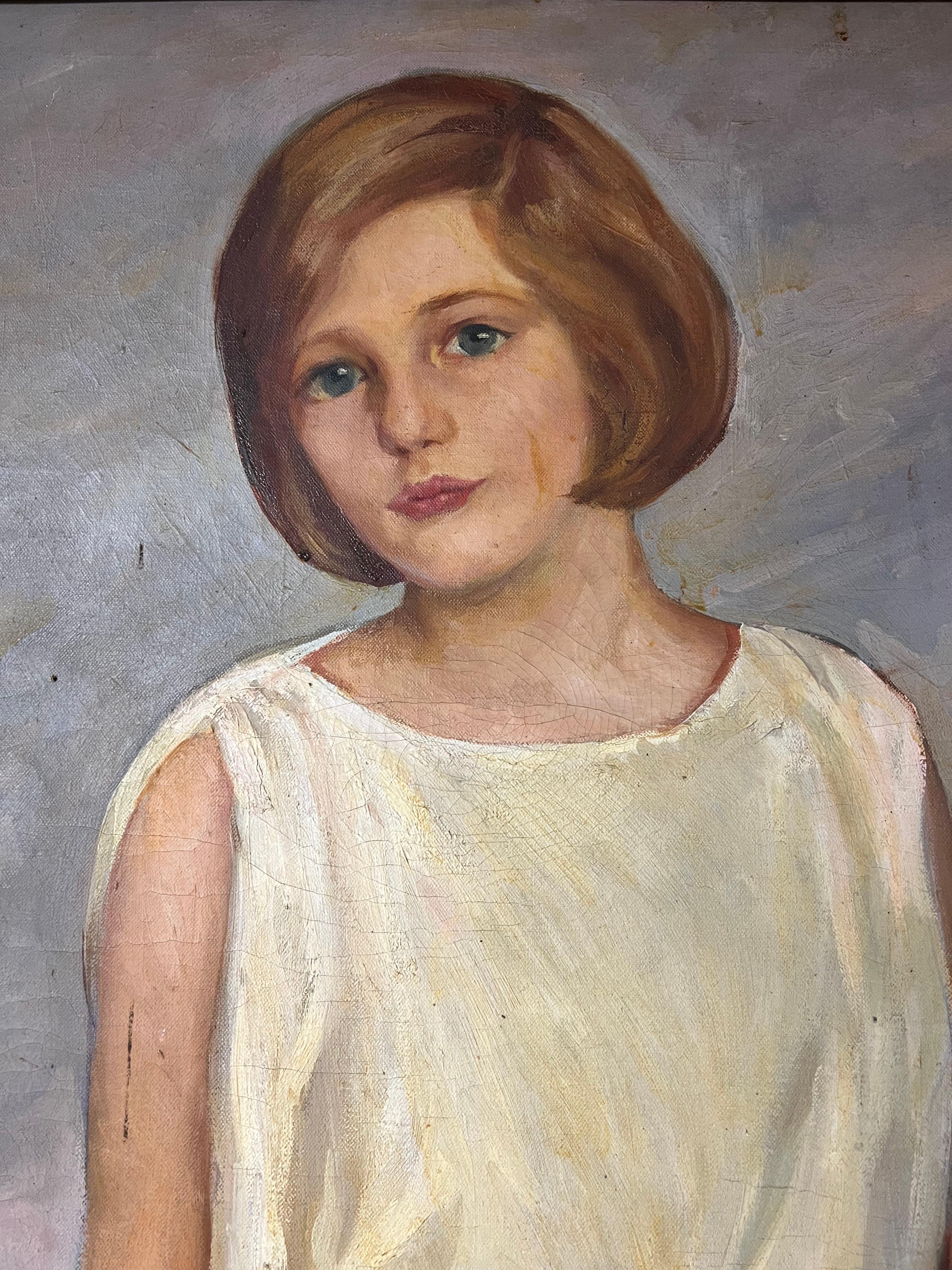 Life-size Painting of Girl by the Sea For Sale 2