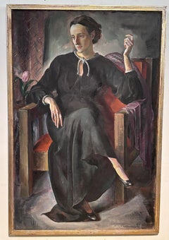 Life Size Portrait Painting of a Woman, by California Artist Ejnar Hansen 1935