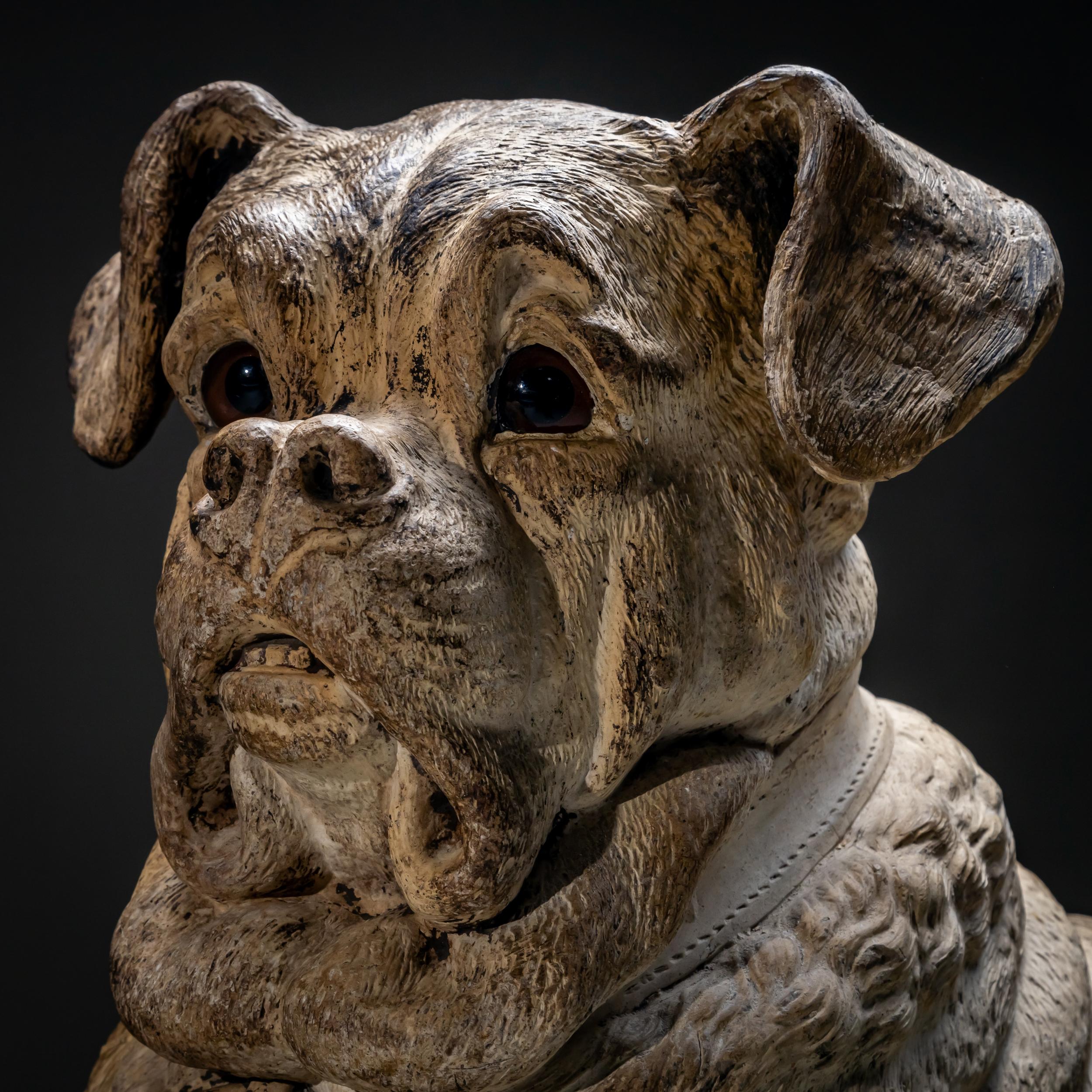 Life-Size Reclining Dog in Ceramic, probably 19th Century 5