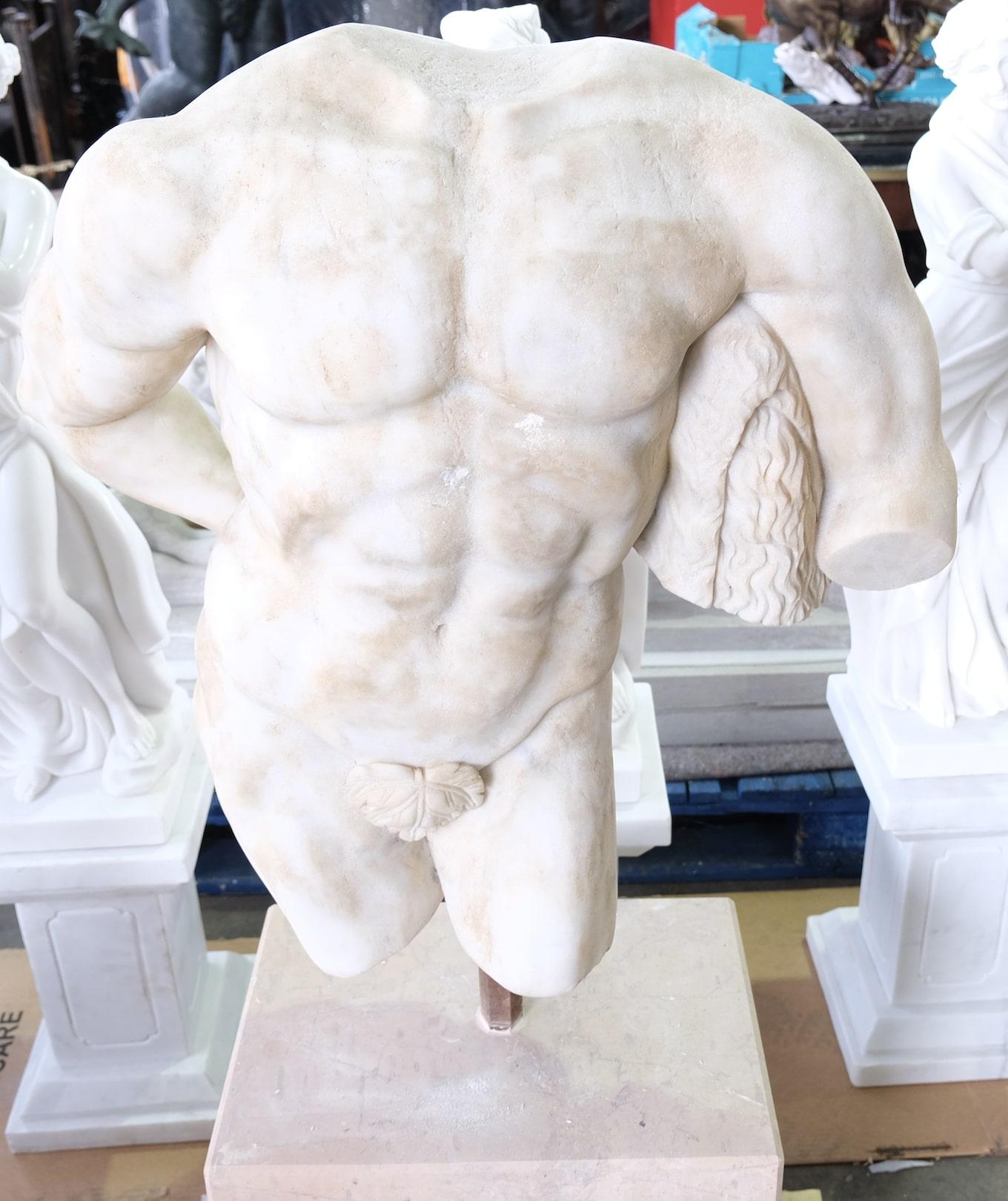 European Life-size Roman Bust Sculpture, 20th Century  For Sale
