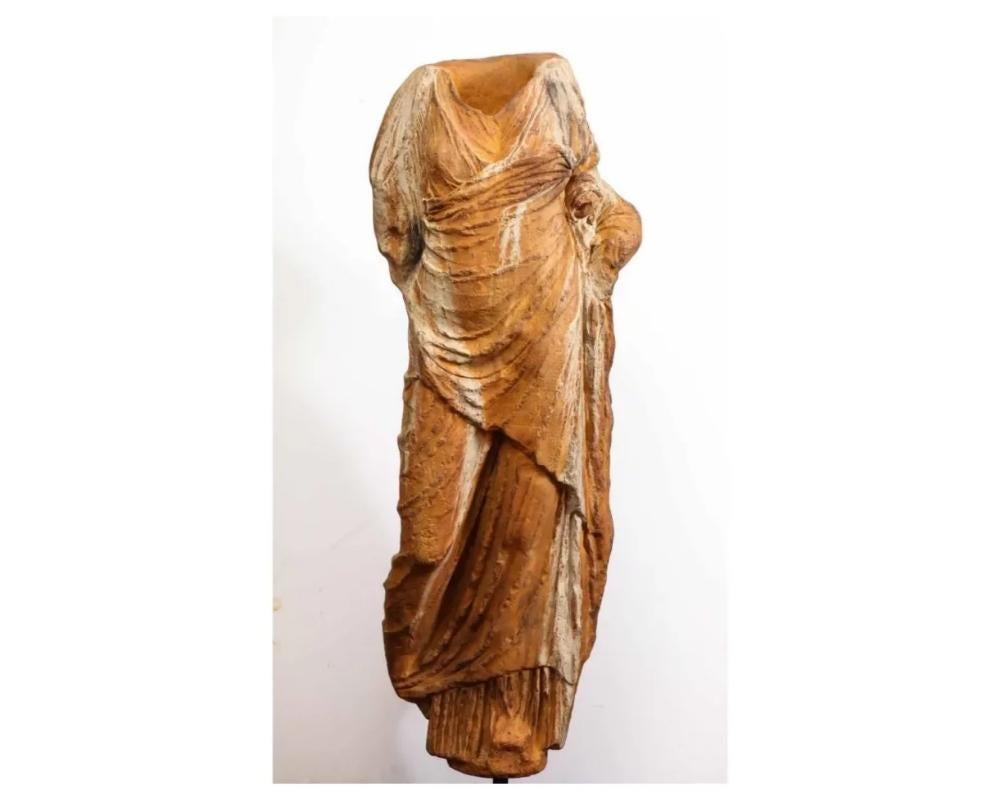 Life-Size Roman Style Patinated Fiberglass Torso, after the Antique 1960 For Sale 6