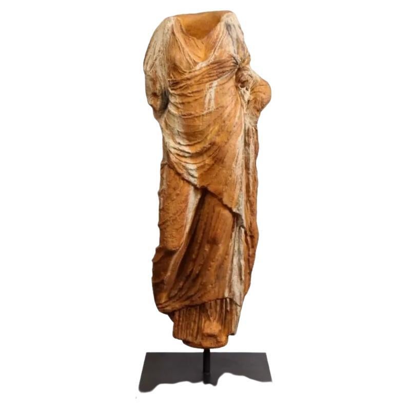 Life-Size Roman Style Patinated Fiberglass Torso, after the Antique 1960 For Sale