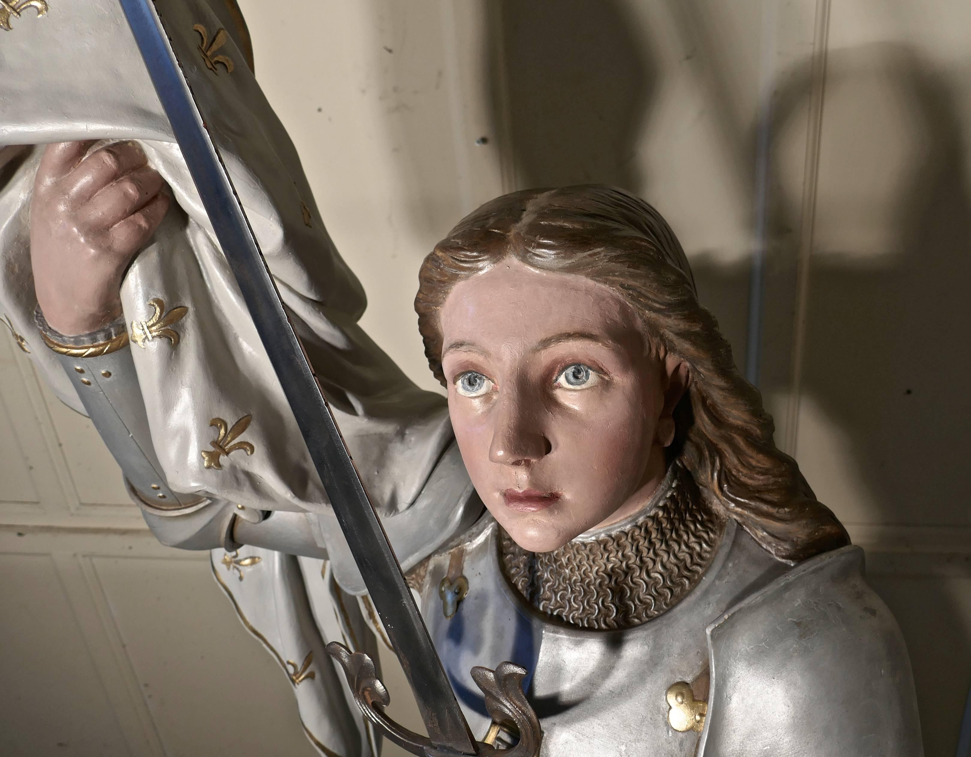 Lifesize Sculpture, Joan of Arc from a French Cathedral For Sale 3