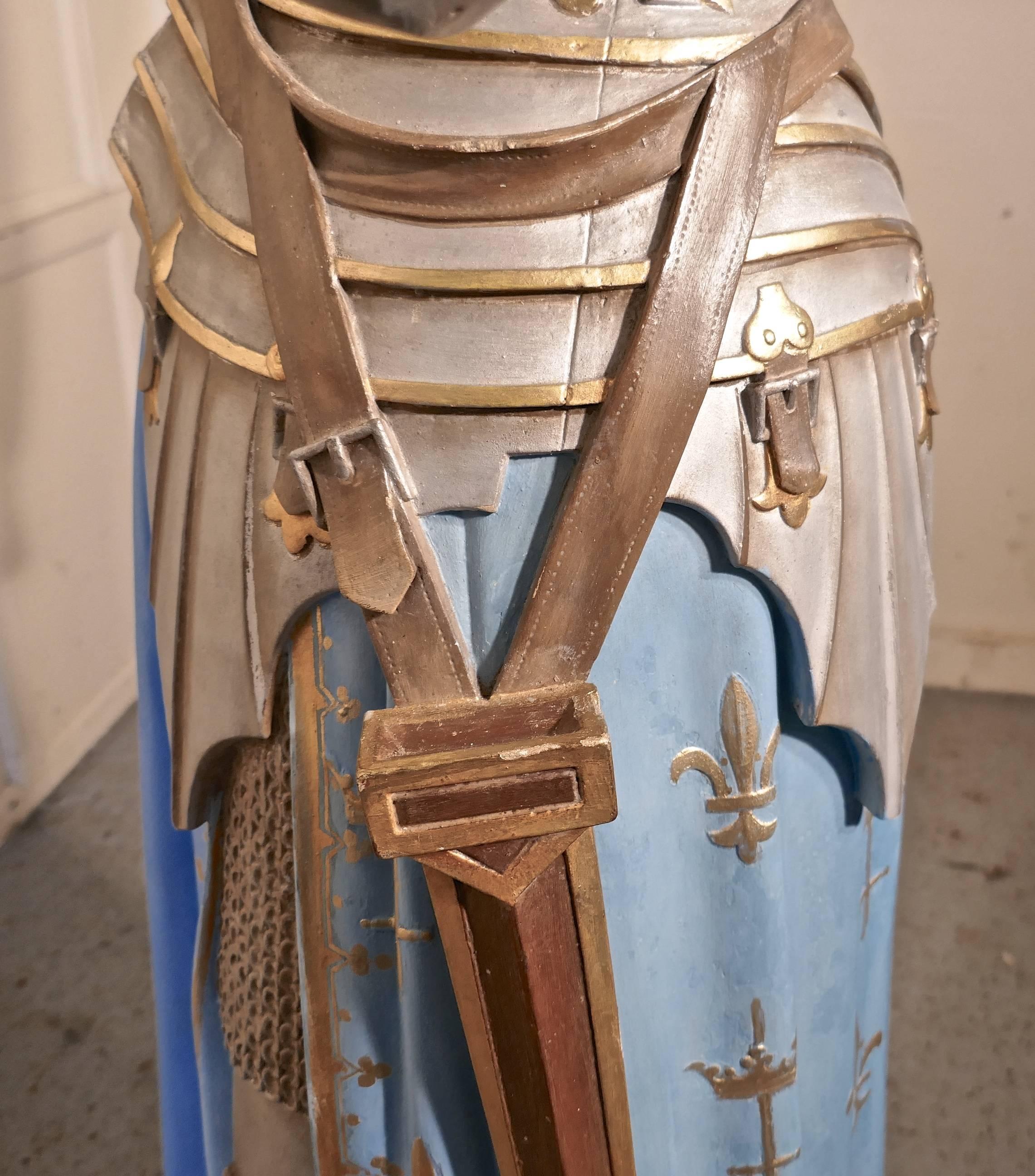 Lifesize Sculpture, Joan of Arc from a French Cathedral For Sale 5