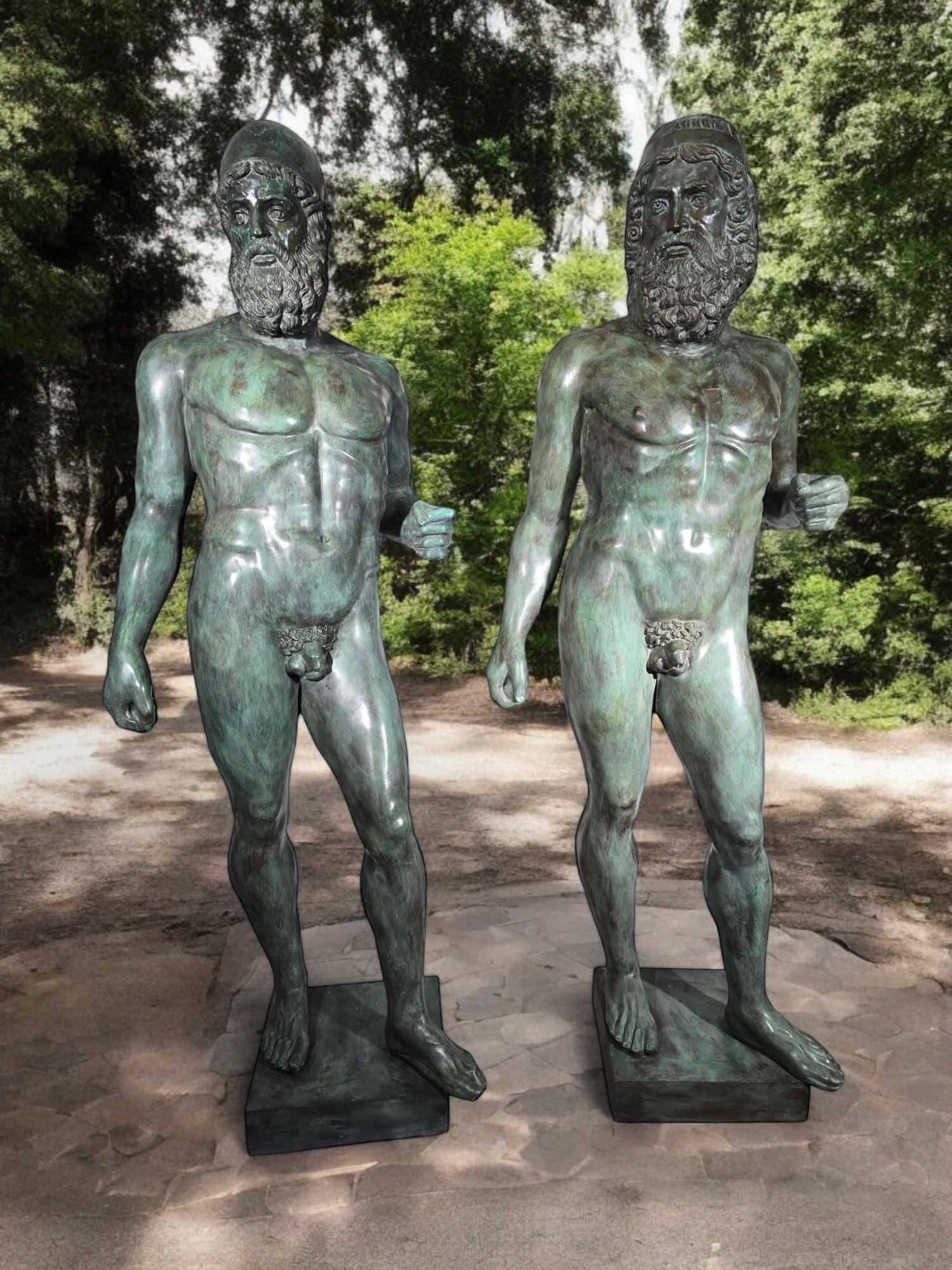 Sculptures grandeur nature de 180 cm des Guerriers de Riace, 1980, Bronzes en vente 7