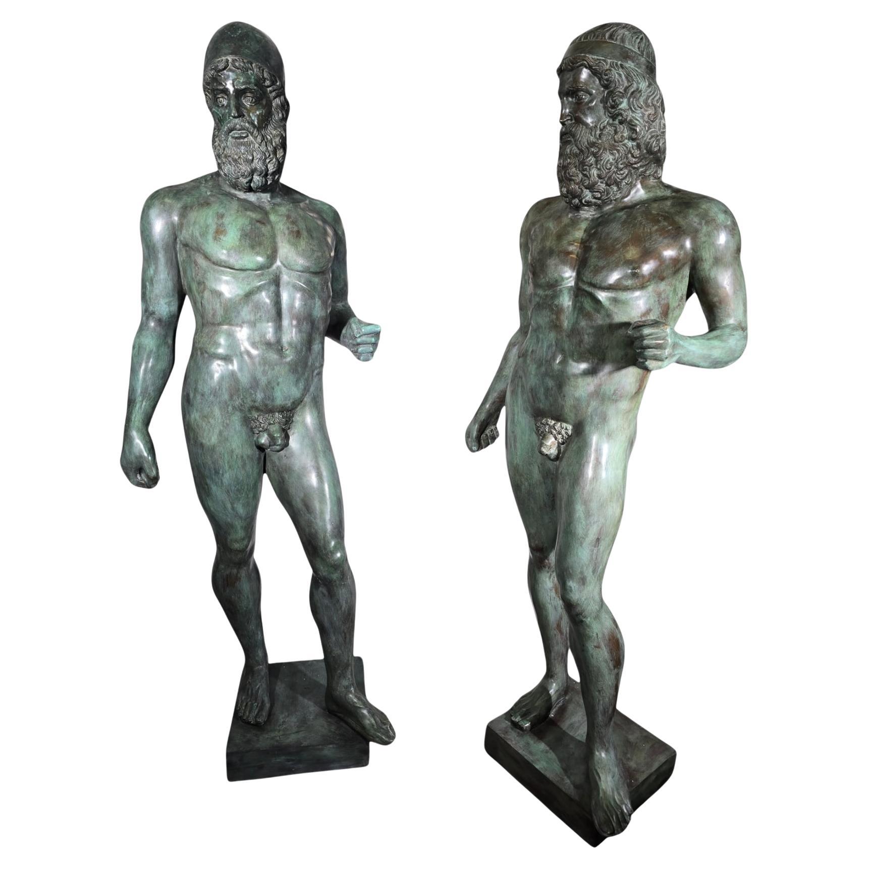 Sculptures grandeur nature de 180 cm des Guerriers de Riace, 1980, Bronzes en vente