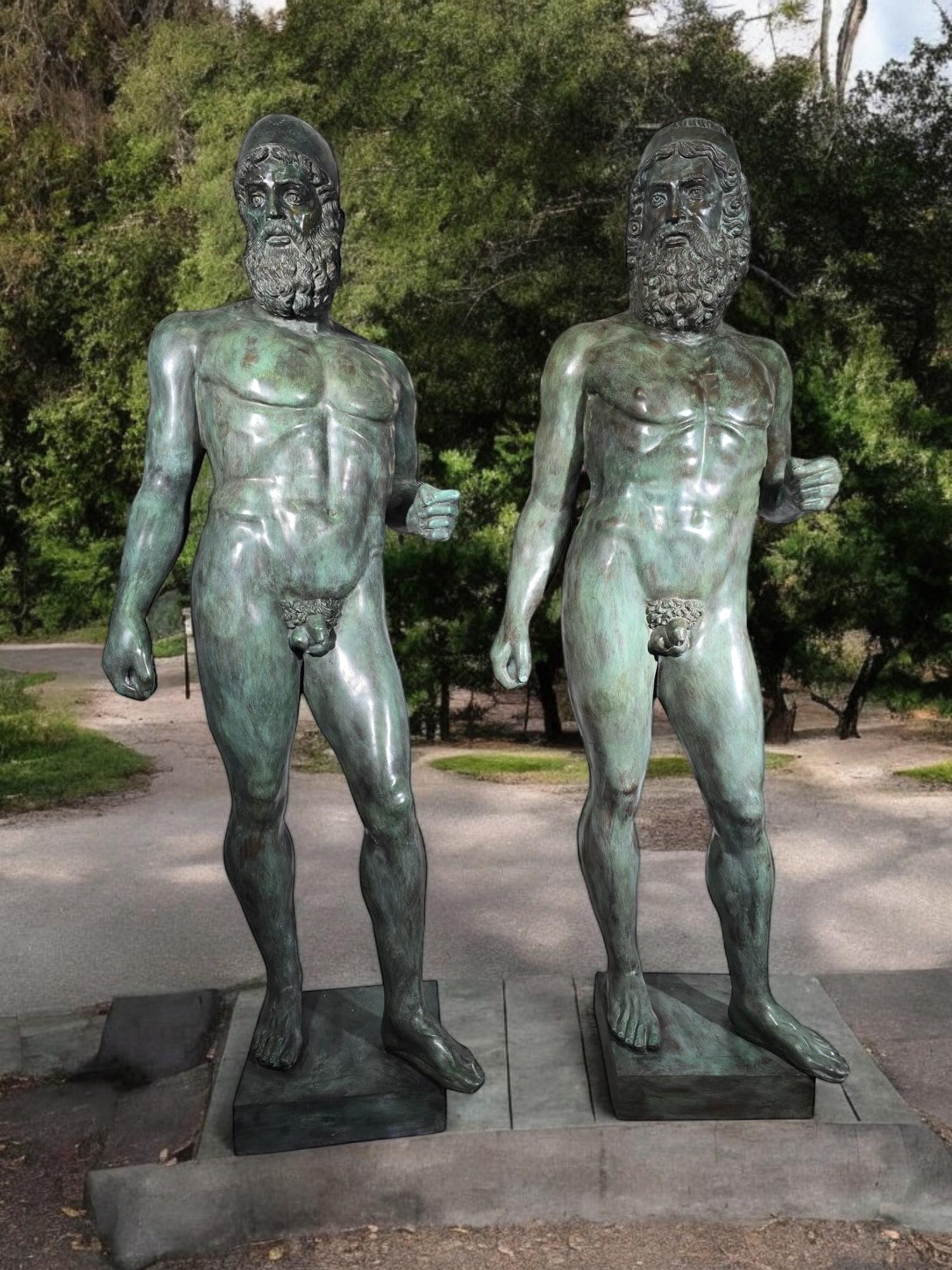 Life-Size Sculptures 180cm of the Riace Warriors, Bronzes For Sale 8