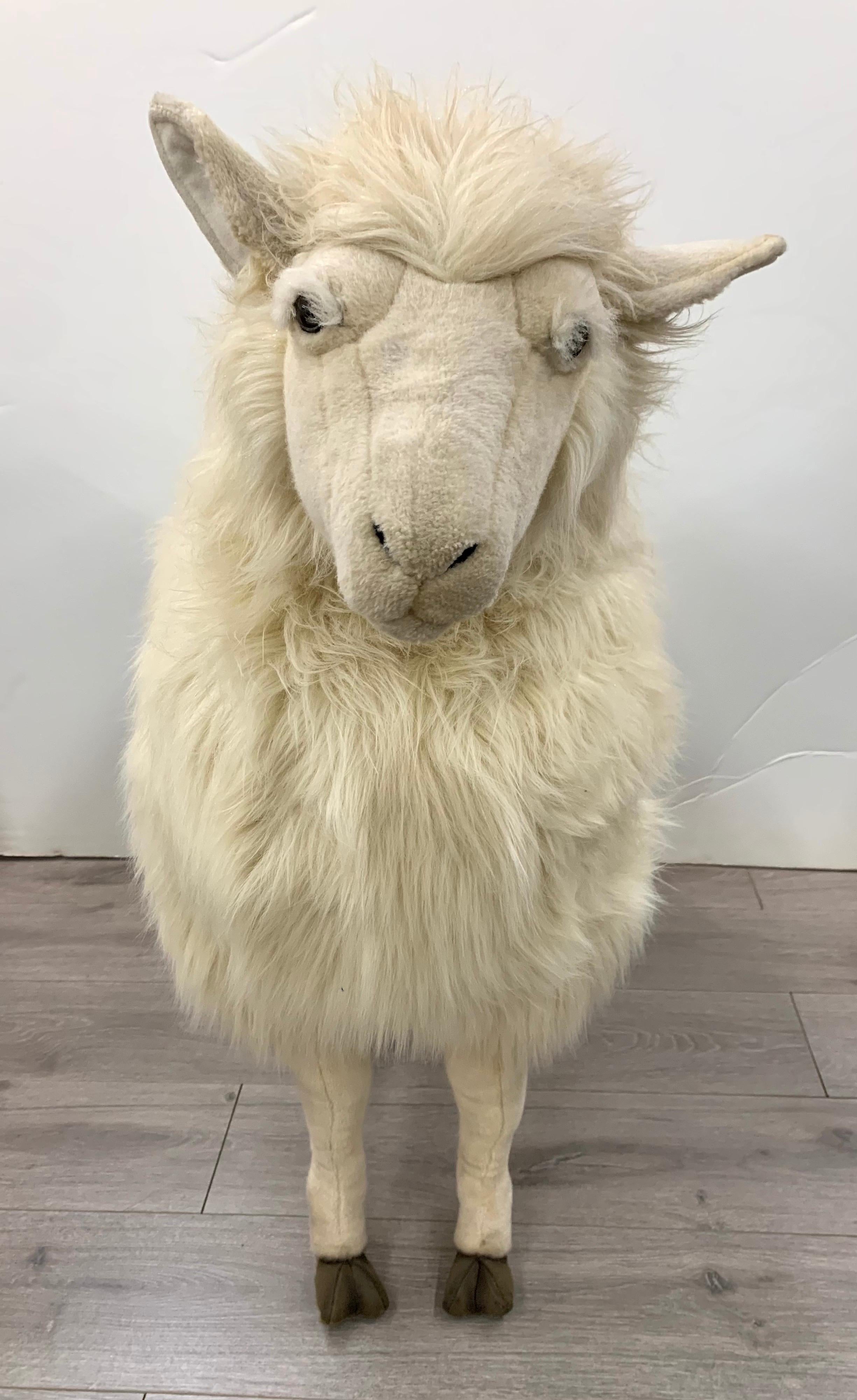 American Life-Size Sheepskin Wool Sheep Sculpture Statue Brooks Brothers