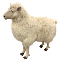 Life-Size Sheepskin Wool Sheep Sculpture Statue Brooks Brothers
