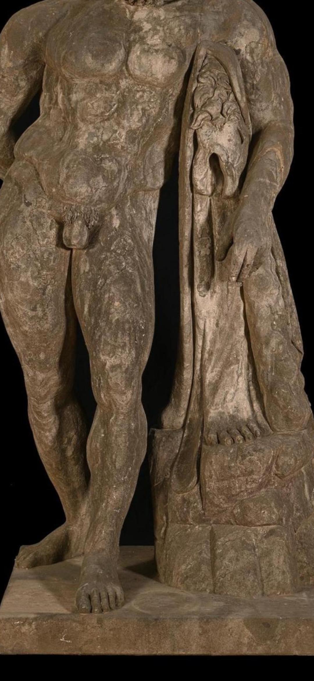 Lebensgroße Steinskulptur des Herkules - Italien, 1980er Jahre im Angebot 7