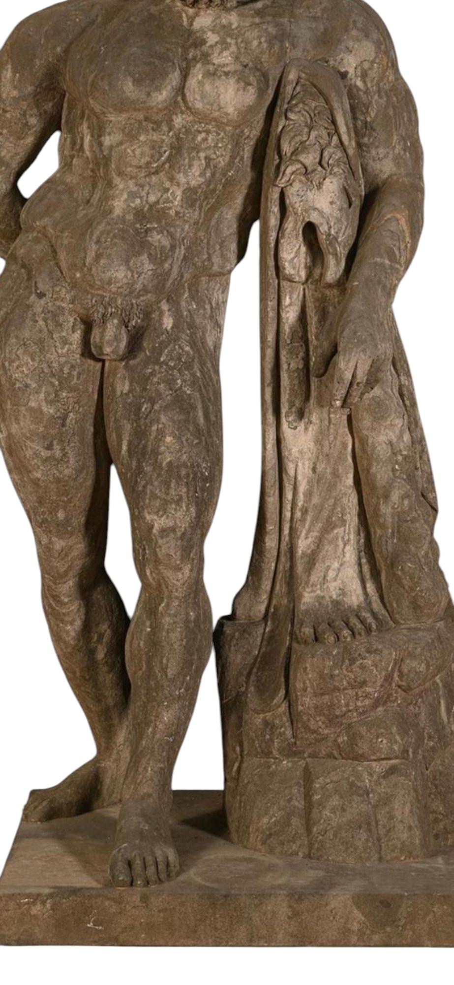 Lebensgroße Steinskulptur des Herkules - Italien, 1980er Jahre im Angebot 3