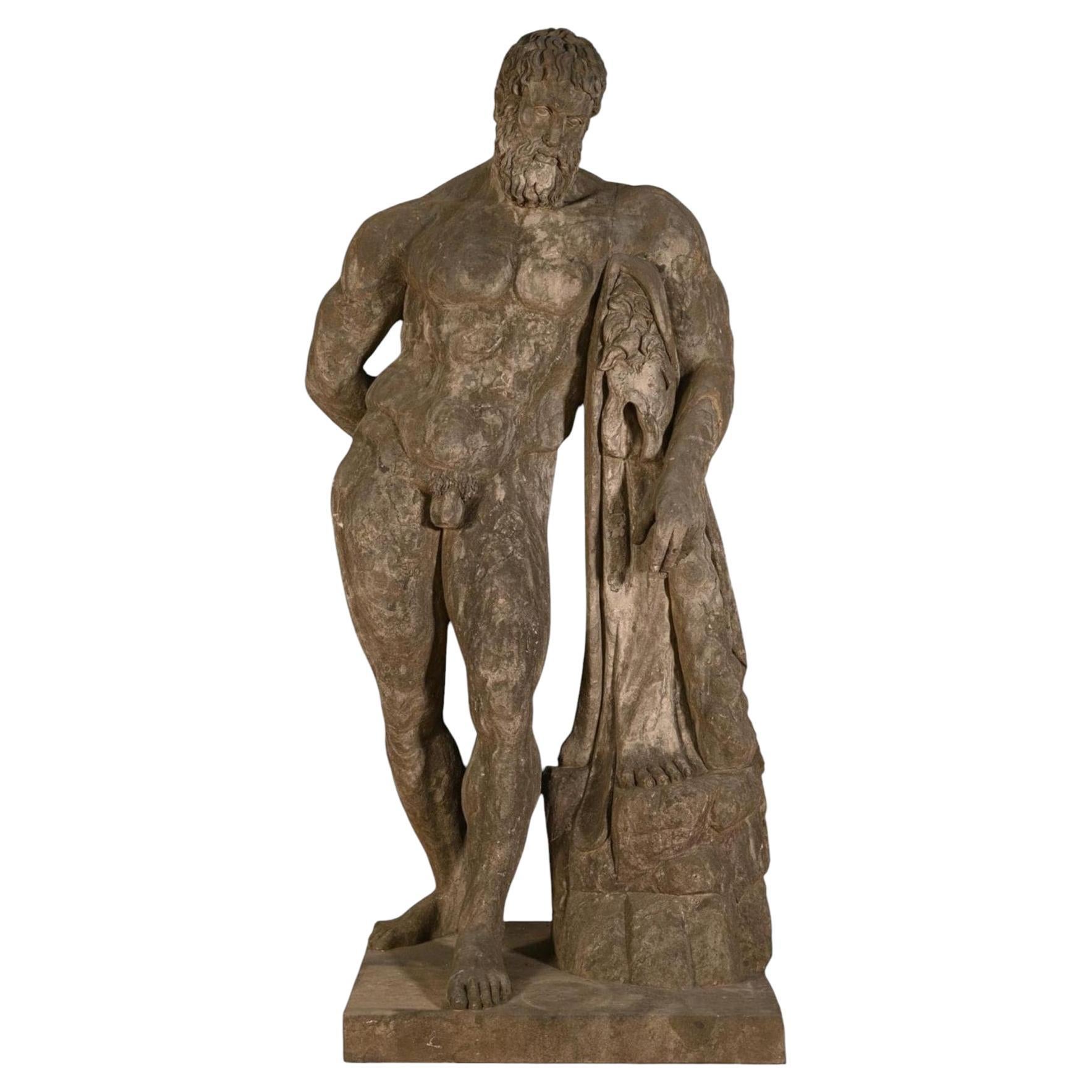 Lebensgroße Steinskulptur des Herkules - Italien, 1980er Jahre im Angebot