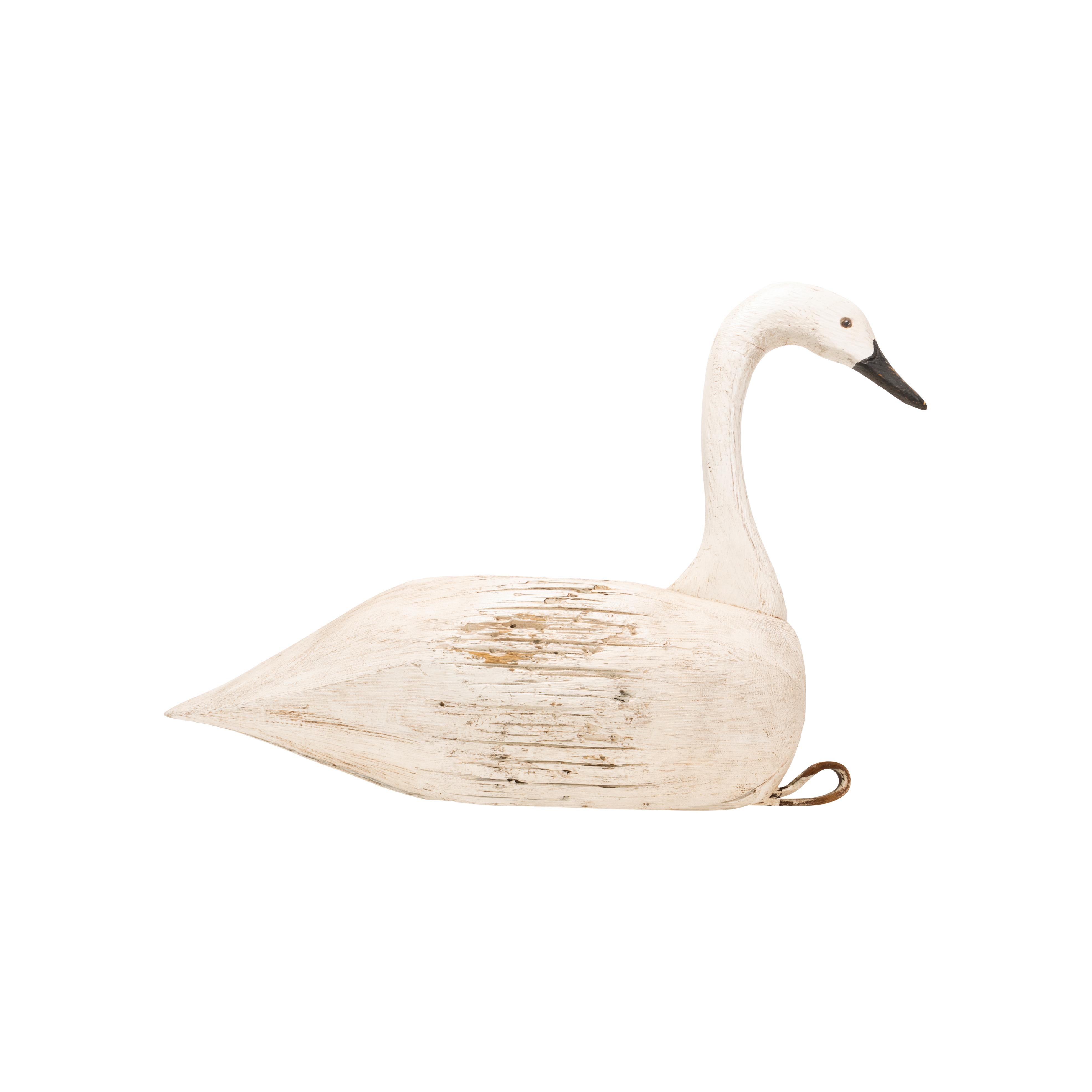 Hand-Carved Life Size Swan Decoy  For Sale
