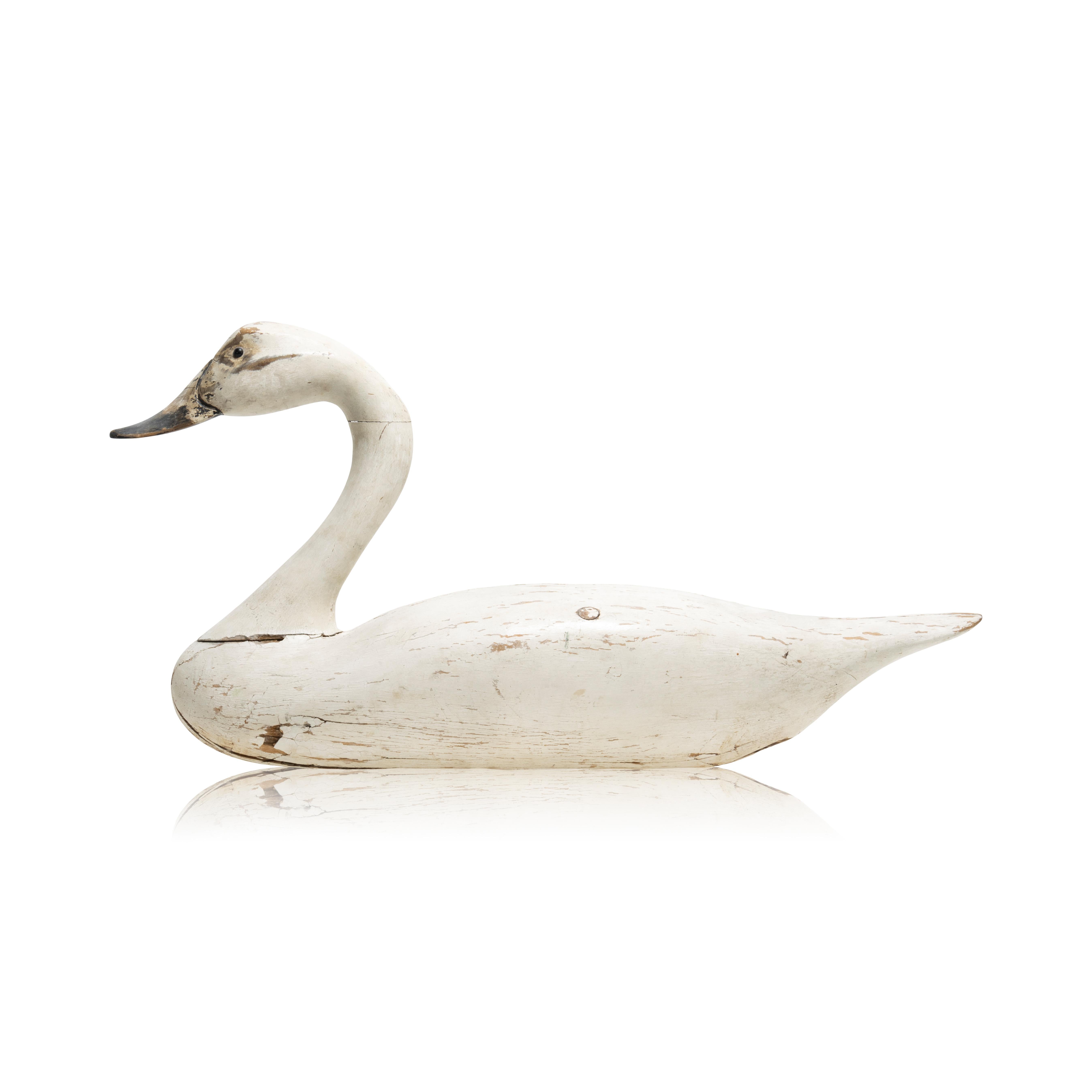 Hand-Carved Life Size Swan Decoy  For Sale