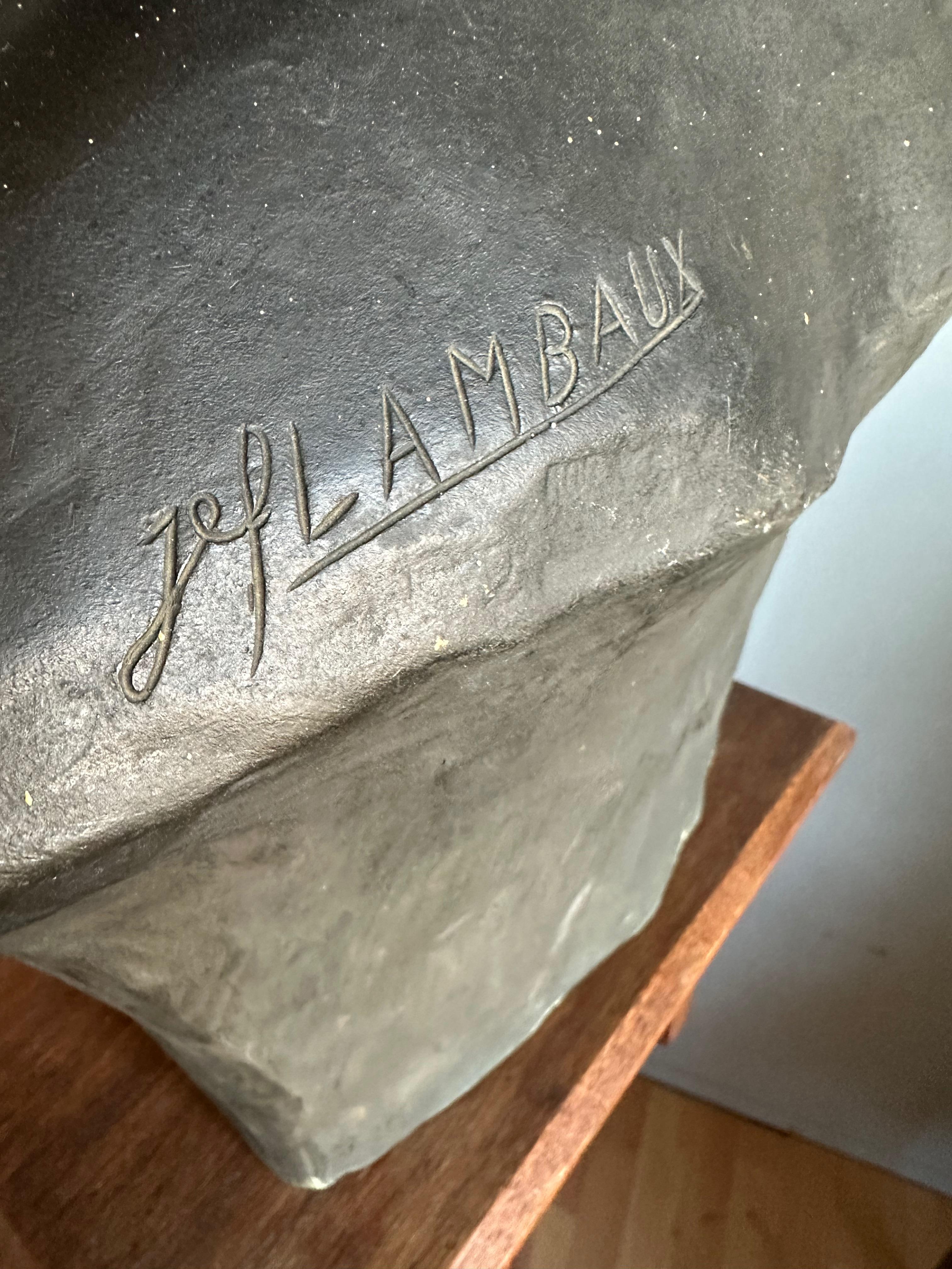 Life-Size Symbolist Bronze Bust of a Satyr by Jef Lambeaux, Belgium, Circa 1900 For Sale 6