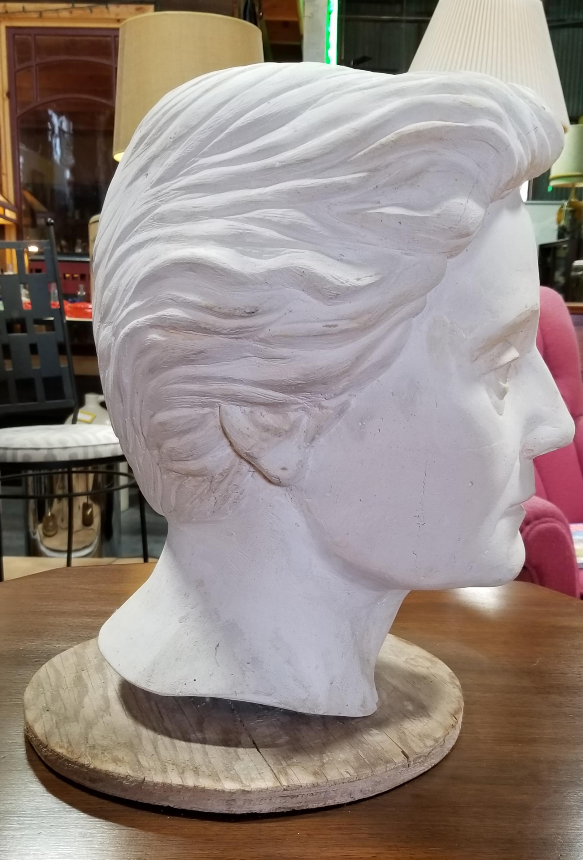 American Life-Size Terracotta Bust by Herman Volz For Sale