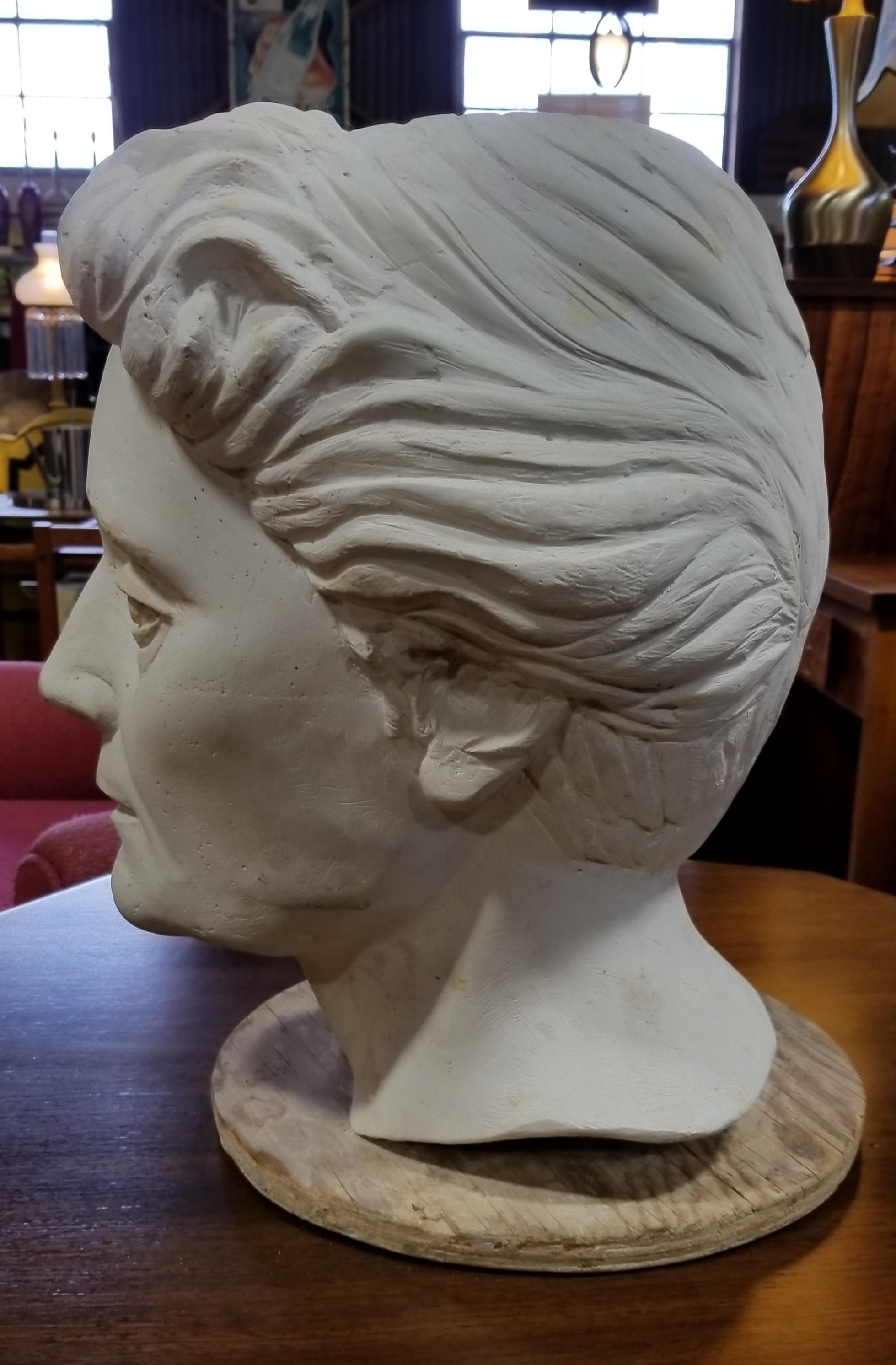 Life-Size Terracotta Bust by Herman Volz In Good Condition For Sale In Fulton, CA