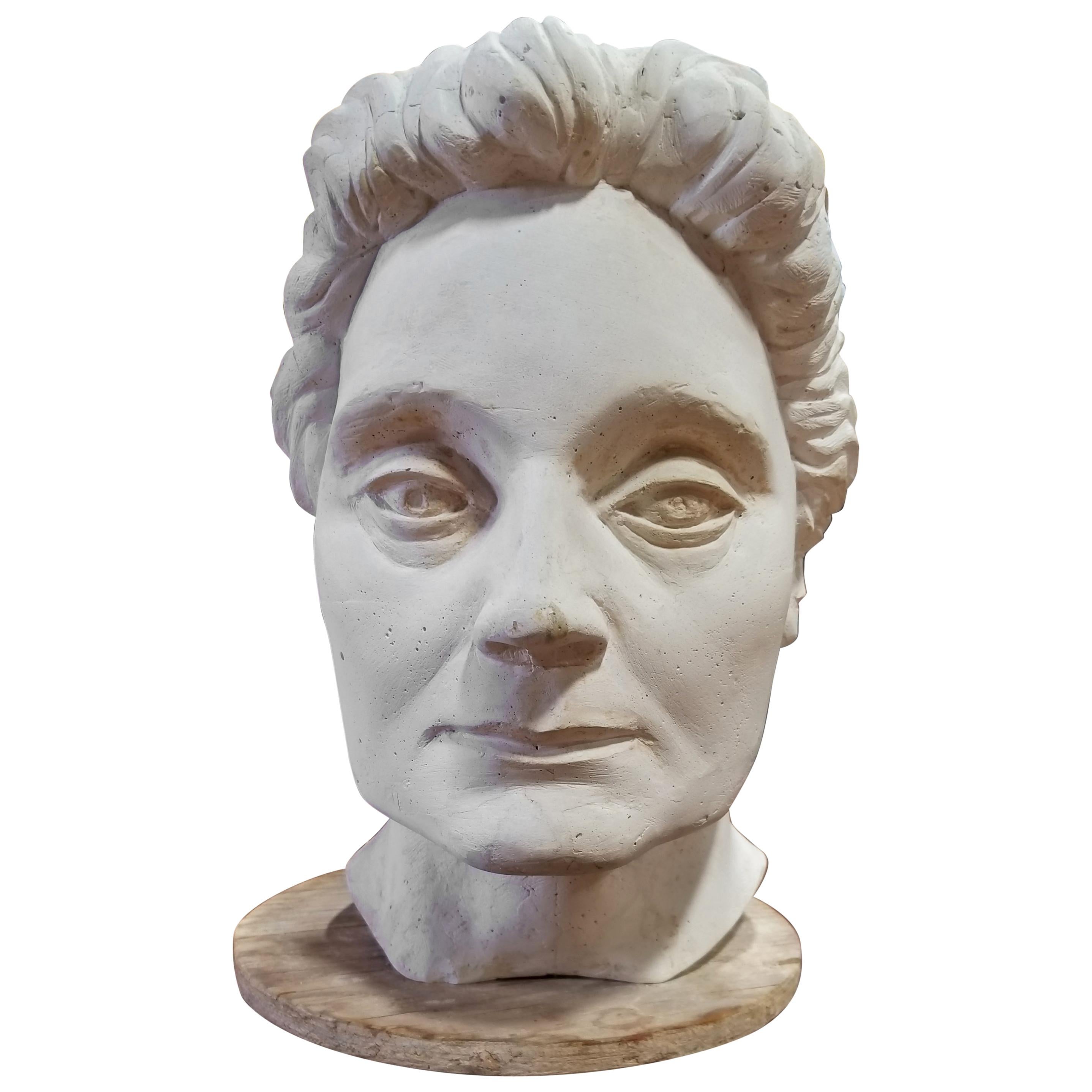 Life-Size Terracotta Bust by Herman Volz For Sale