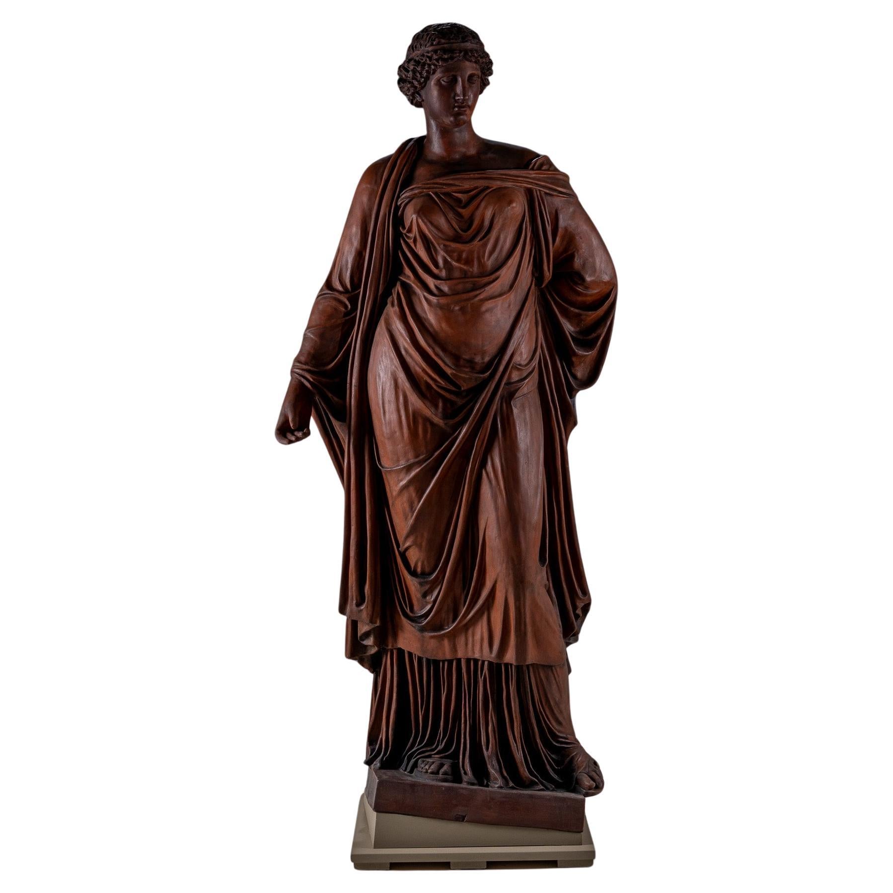 Life-Size Terracotta Statue of the Goddess Ceres, Vienna, Late 19th Century in vendita