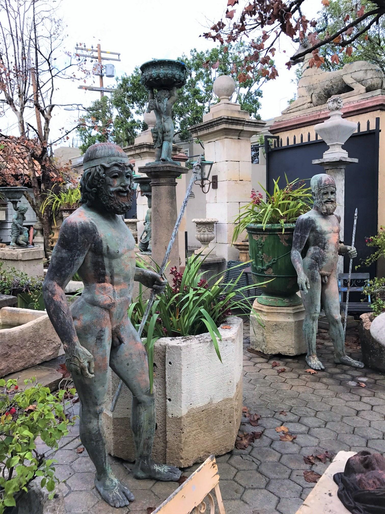 Life-size Two Large Bronze Statues Riace Warriors Style Erectheus & Eumolpos 2
