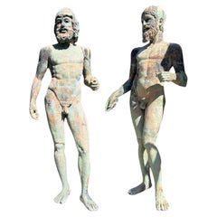 Life-size Two Large Bronze Statues Riace Warriors Style Erectheus & Eumolpos