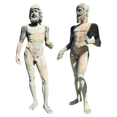 Life-size Two Large Bronze Statues Riace Warriors Style Erectheus & Eumolpos 