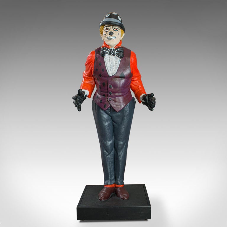 Life-Size Vintage Clown Statue, English, Plaster, Day of the Dead For Sale  at 1stDibs