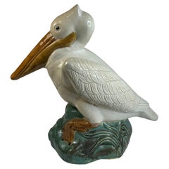 ‎Life-Size Vintage Italian Ceramic Pelican Figure Statue Sculpture 1960s