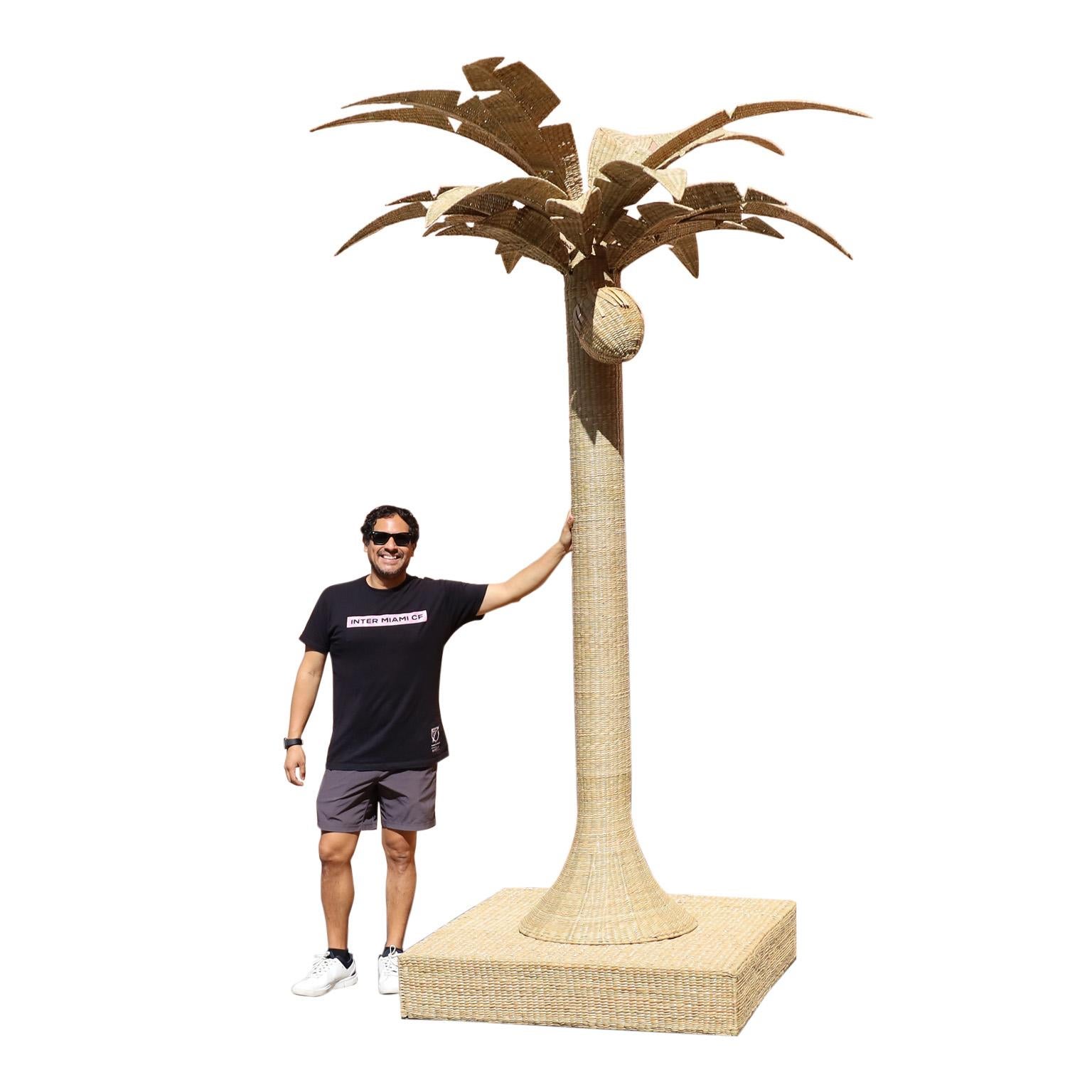 Life Size Wicker Palm Tree Sculpture from the FS Flores Collection For Sale 1