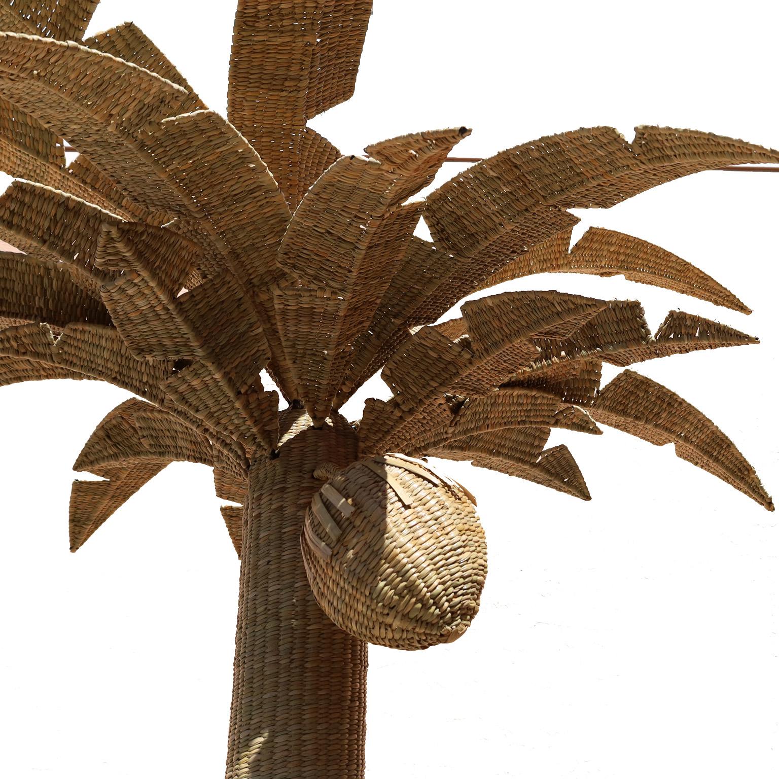 Folk Art Life Size Wicker Palm Tree Sculpture from the FS Flores Collection For Sale