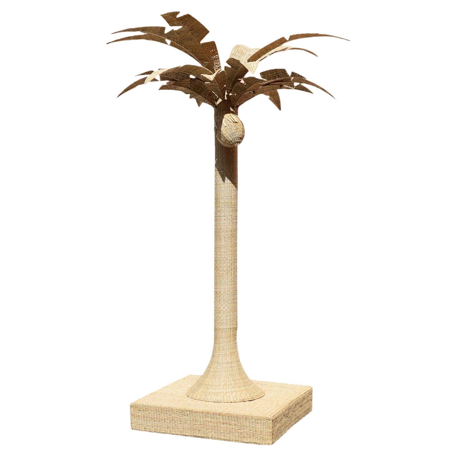 Life Size Wicker Palm Tree Sculpture from the FS Flores Collection For Sale