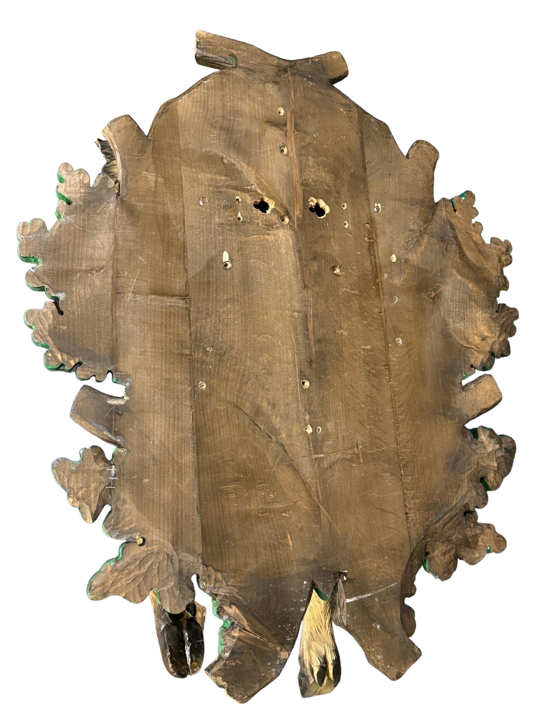 Jabalí de tamaño natural Black Forest Trofeo de madera de arte popular tallado a mano Siglo XX en venta 7