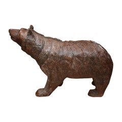 Life-Size Wooden Black Forest Bear
