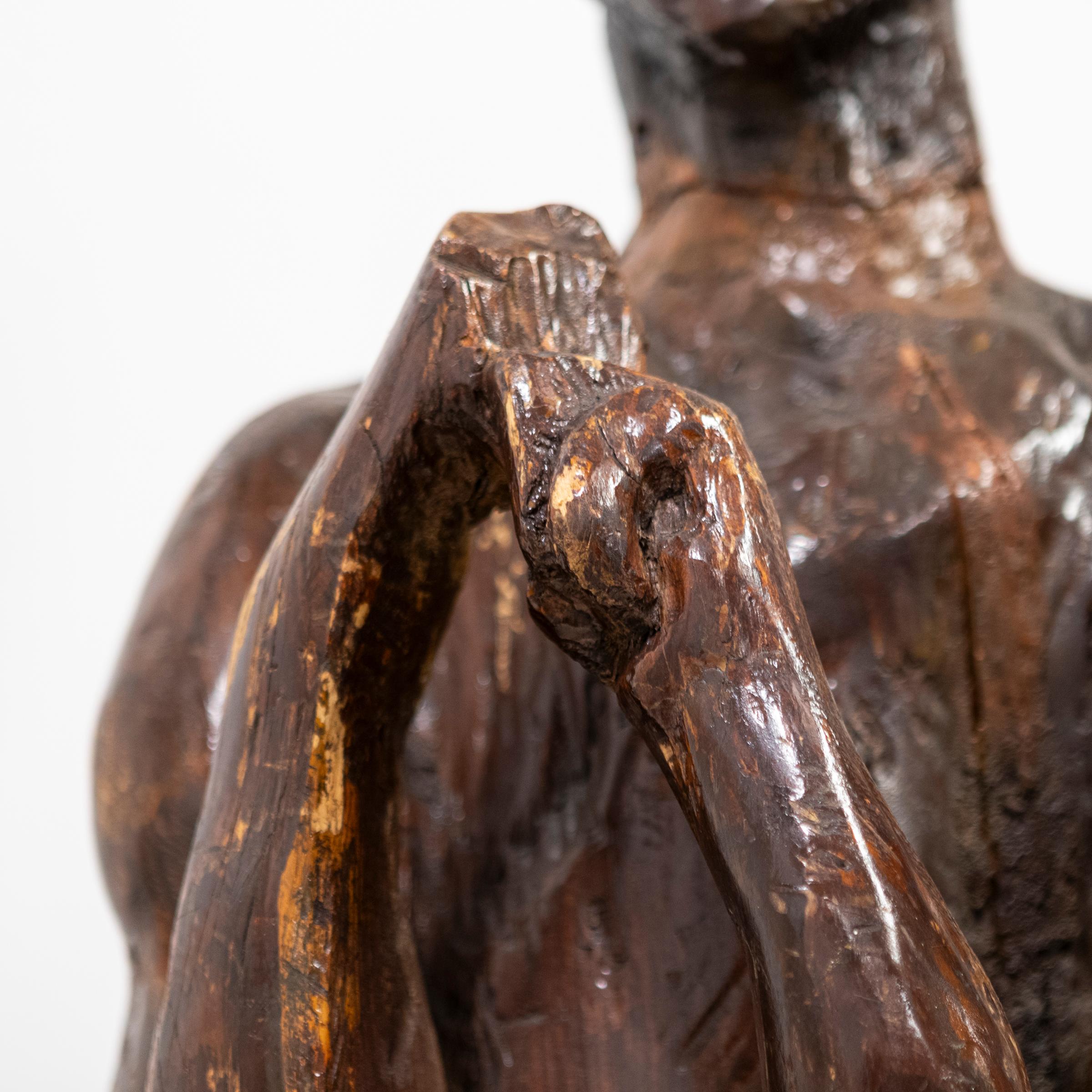 Sculpture en bois grandeur nature  Michael Gagashe Zondi Bon état - En vente à Ware, GB