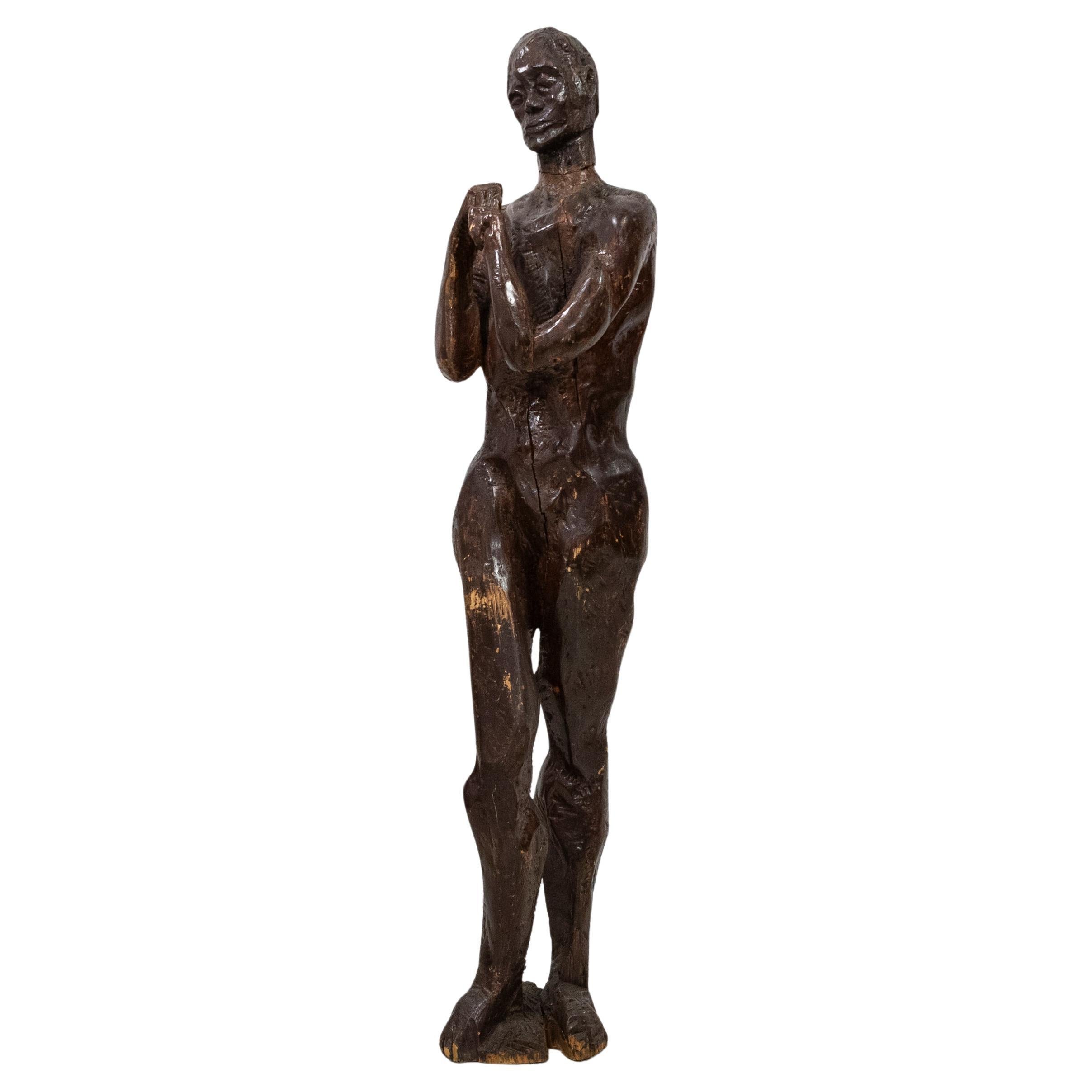 Sculpture en bois grandeur nature  Michael Gagashe Zondi en vente