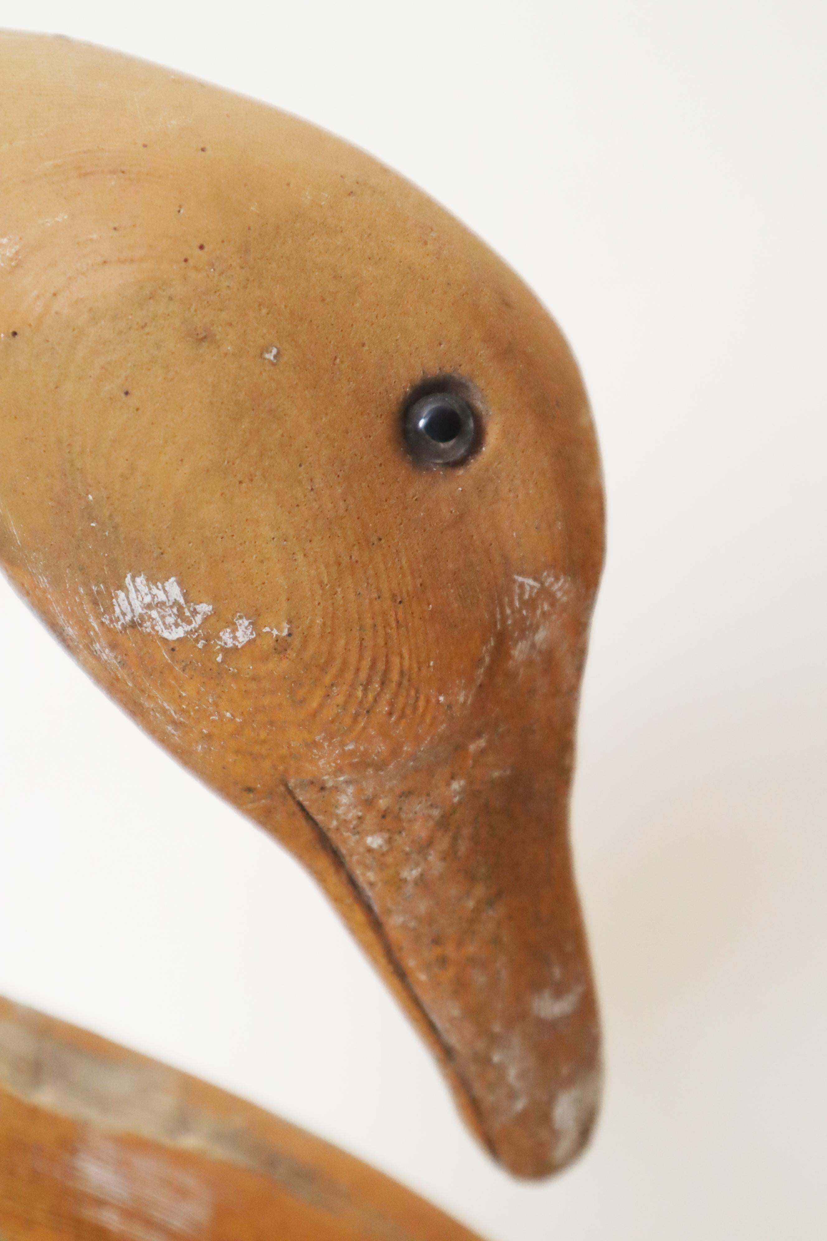 Life-Size Wooden Sculpture of a Swan for Luxurious Garden Decoration For Sale 6