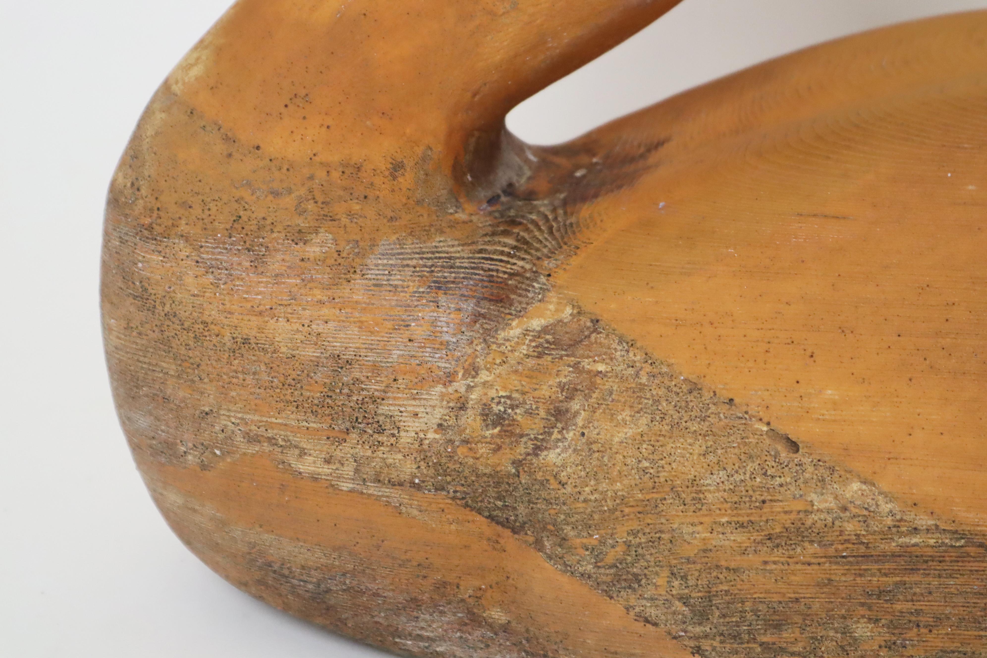 Life-Size Wooden Sculpture of a Swan for Luxurious Garden Decoration In Good Condition For Sale In Hannover, DE