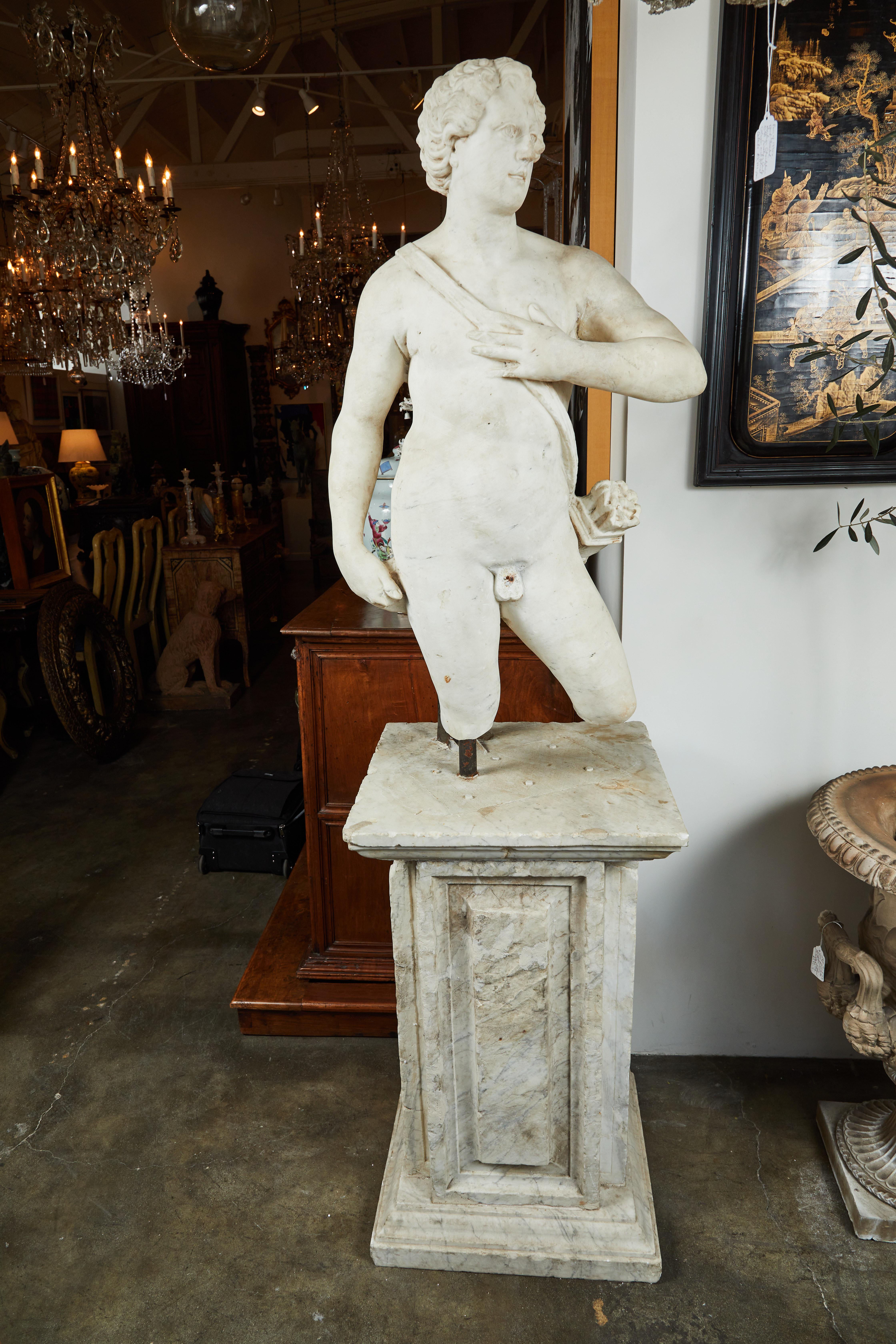 Life-Sized, 16th Century Marble Figure Fragment In Good Condition In Newport Beach, CA