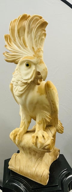 Life Sized Alabaster Cockatoo, Circa 1930s