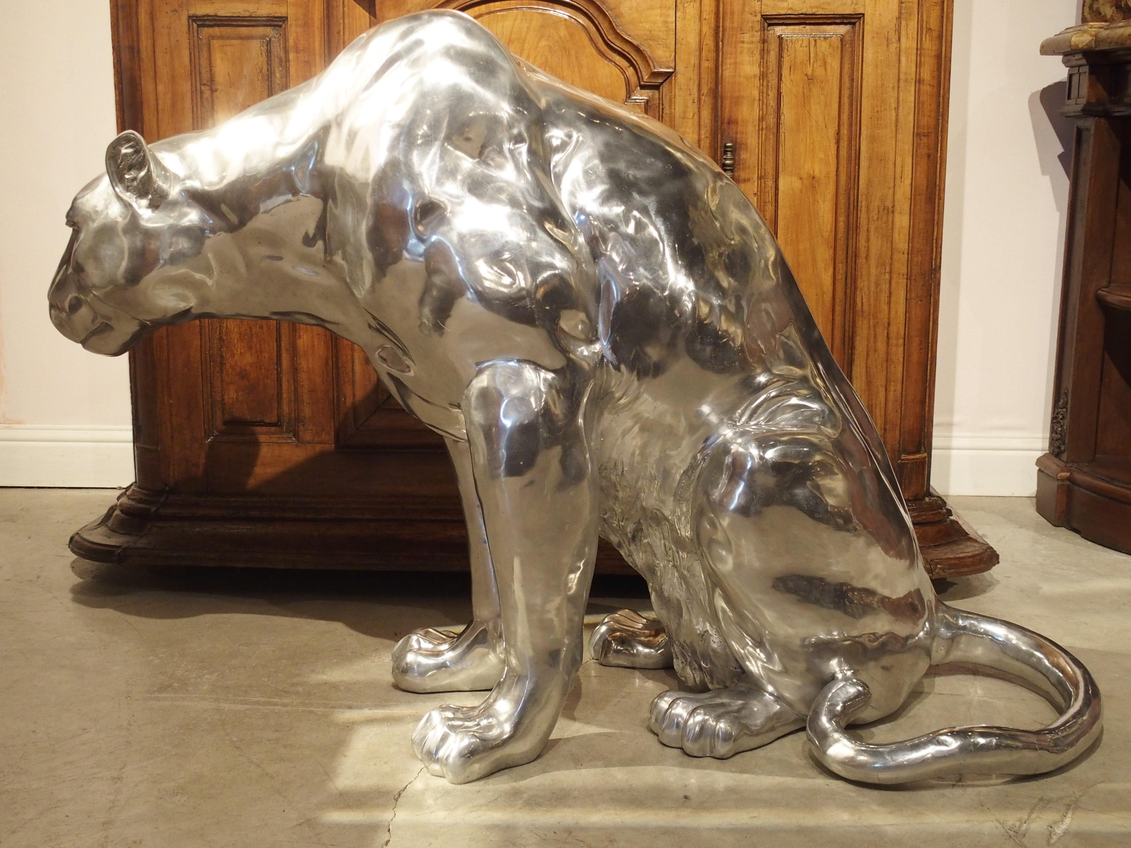 Life-Sized Aluminum Panther by French Sculptor Christian Maas 7