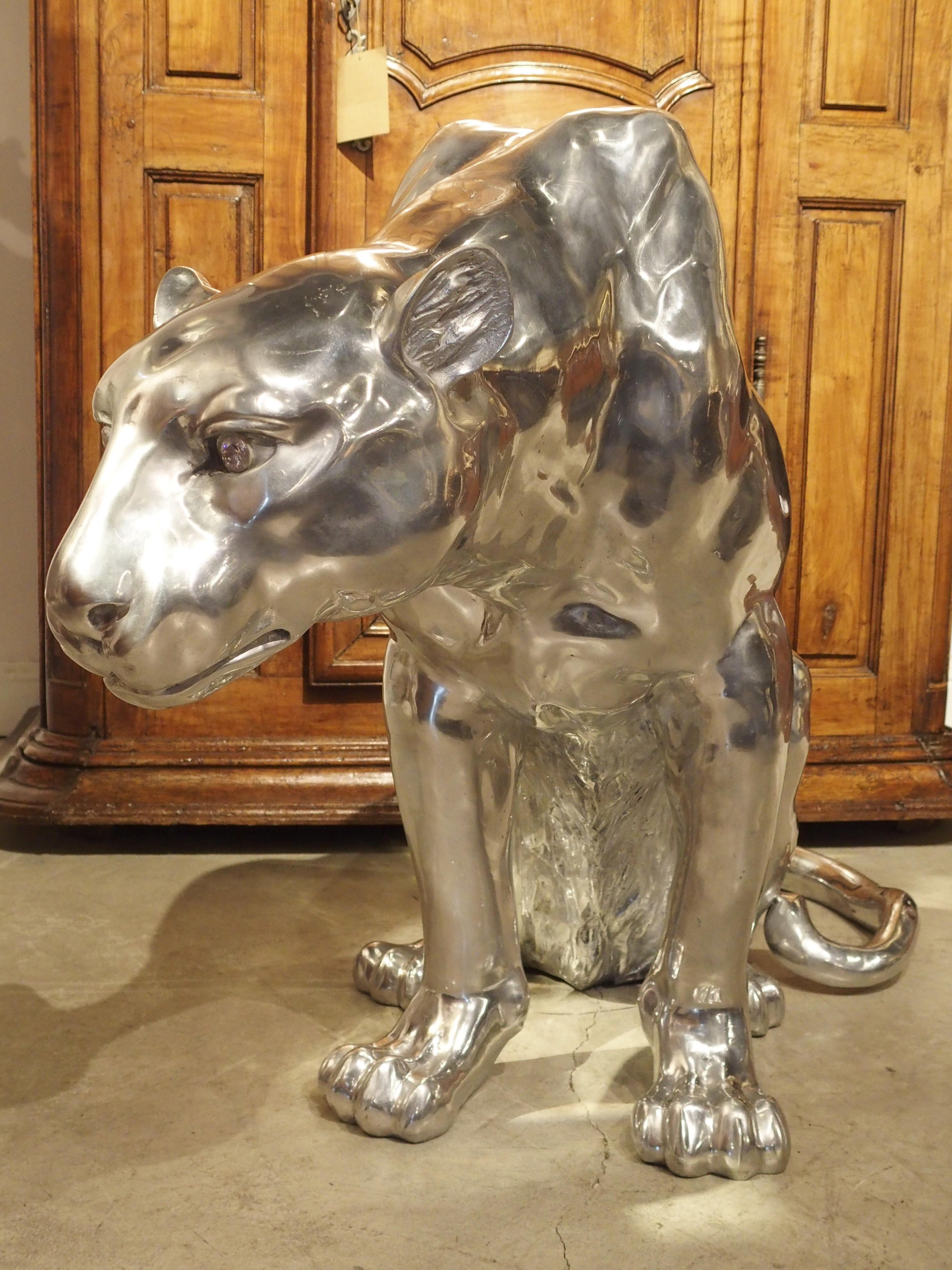 Life-Sized Aluminum Panther by French Sculptor Christian Maas 15