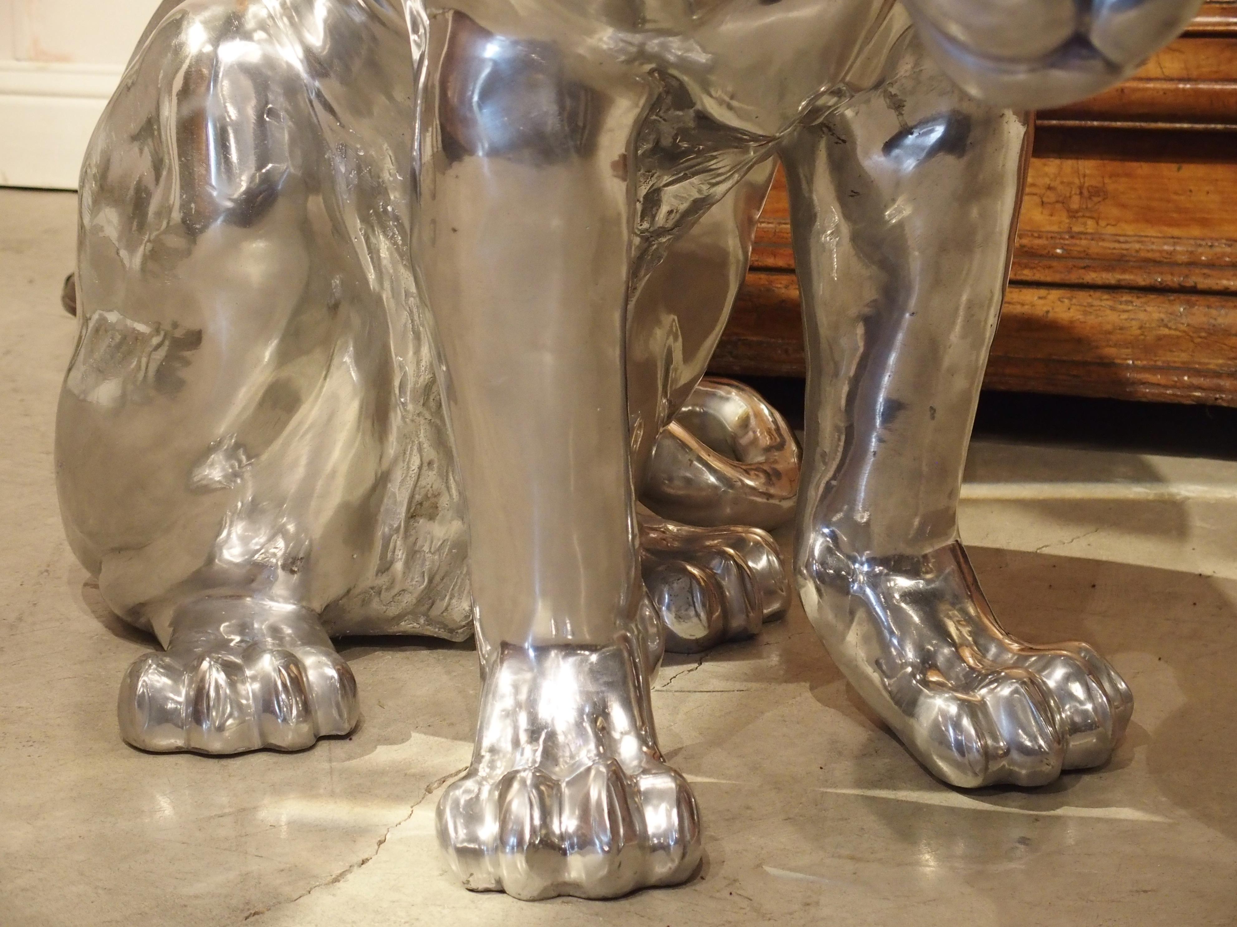 Cast Life-Sized Aluminum Panther by French Sculptor Christian Maas