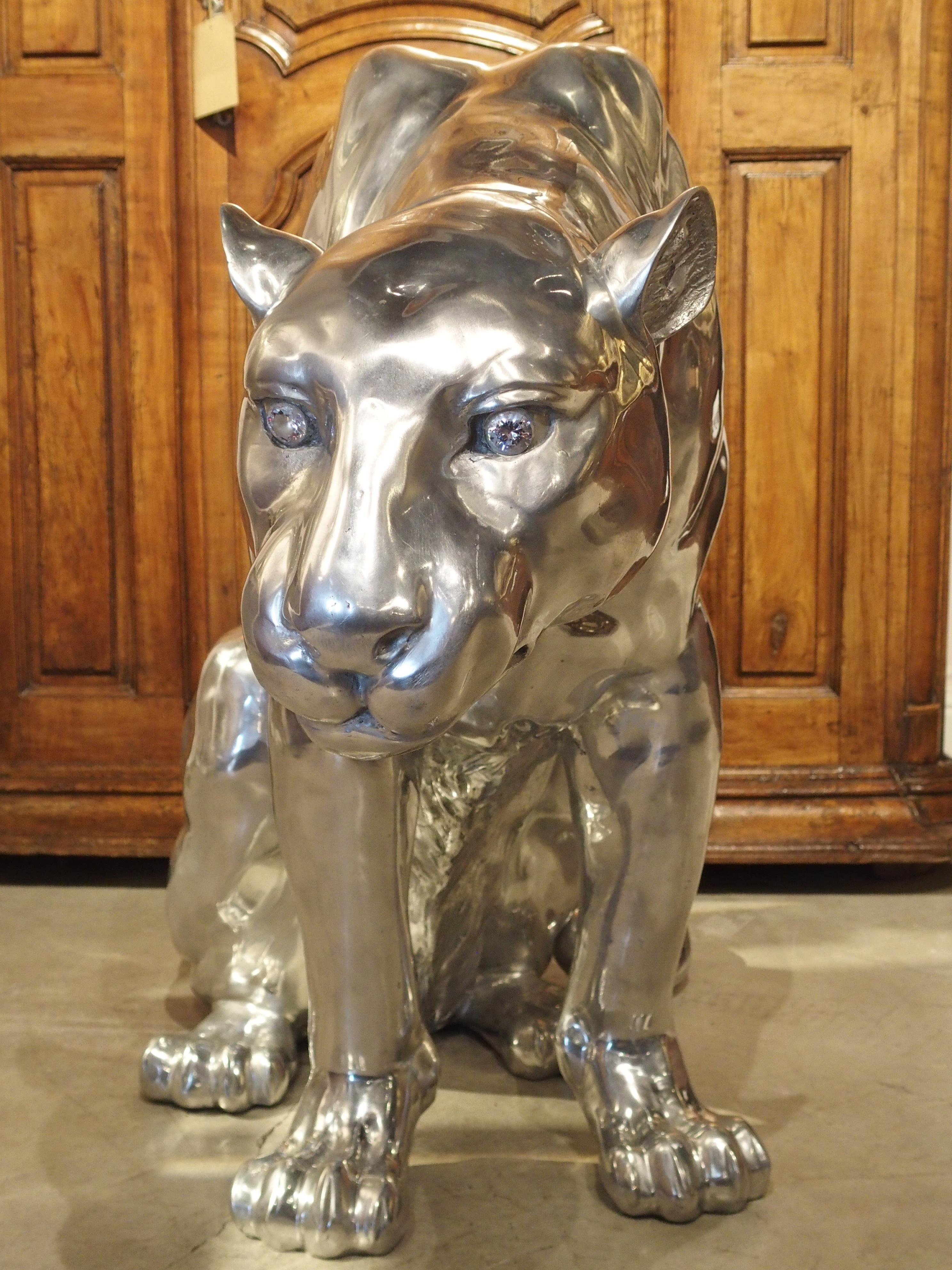 Life-Sized Aluminum Panther by French Sculptor Christian Maas 1