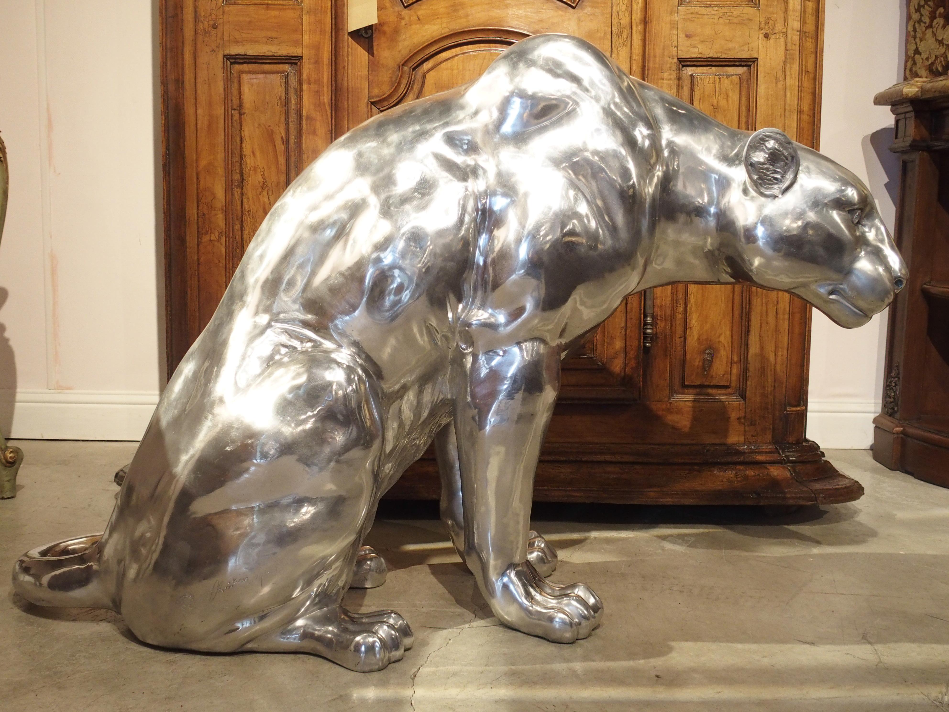 Life-Sized Aluminum Panther by French Sculptor Christian Maas 3